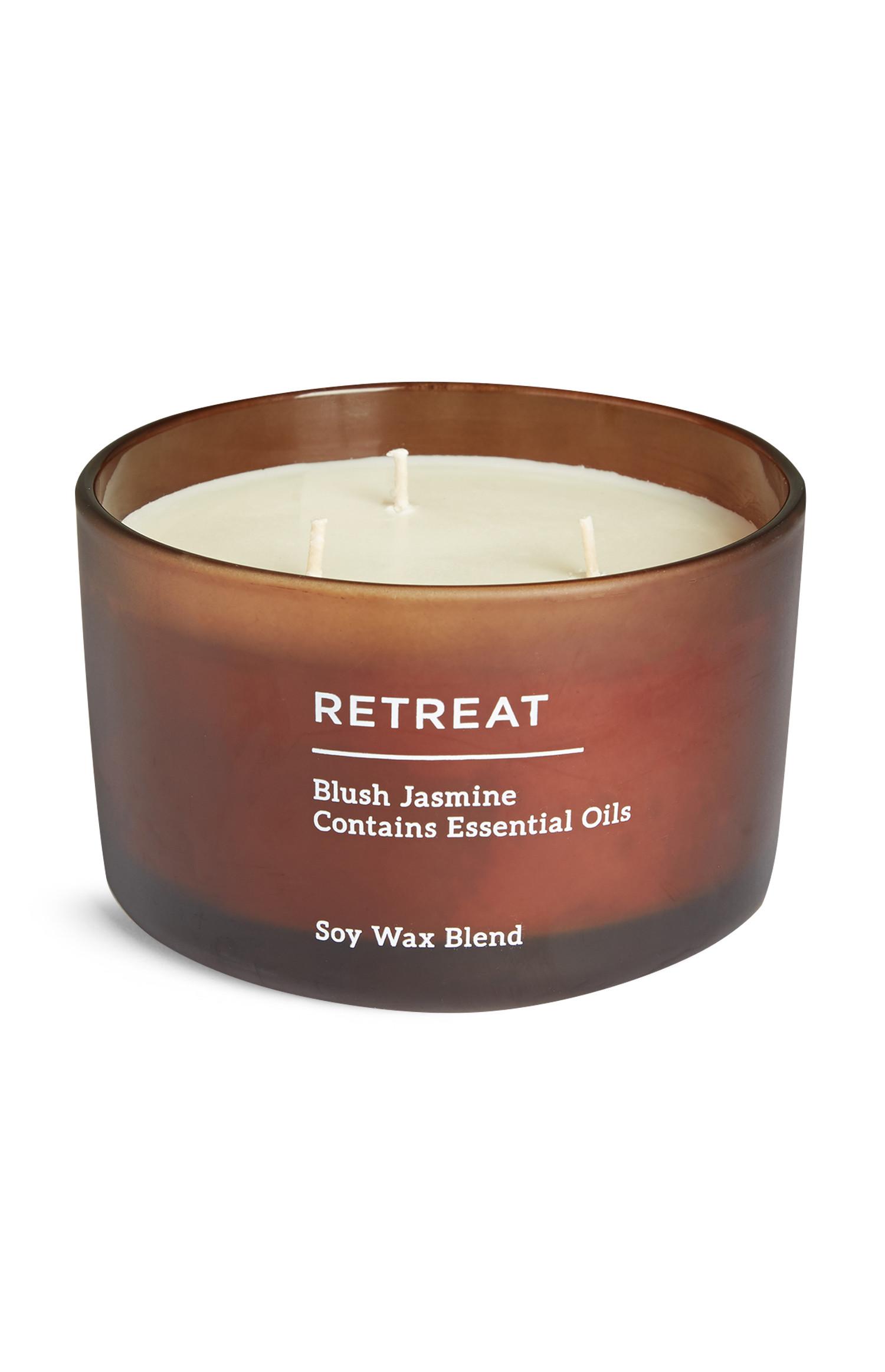 Sveča iz sojinega voska s 3 stenji in vonjem po jasminu Retreat