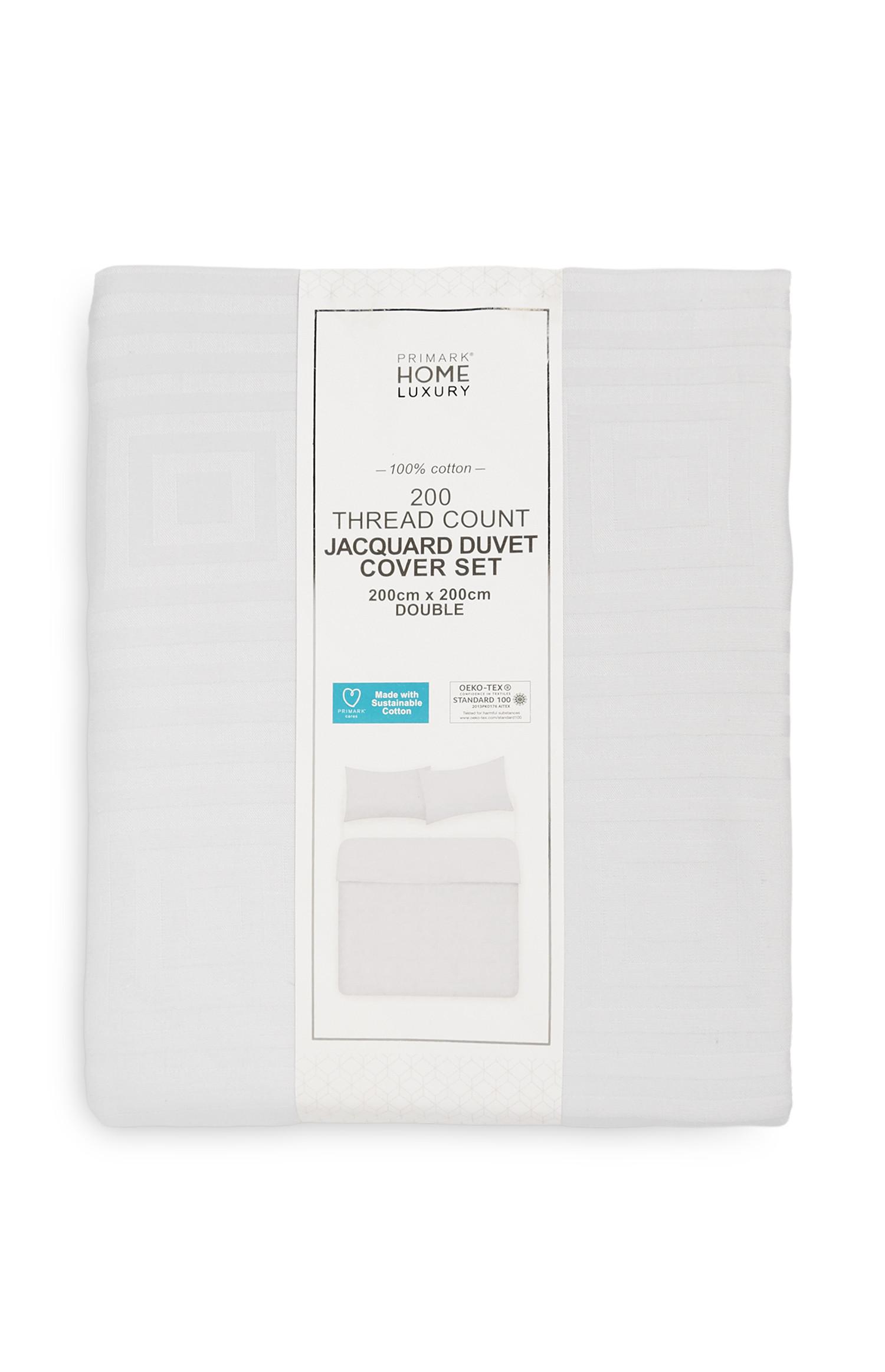 Bel bombažni komplet prevlek za prešito odejo za zakonsko posteljo