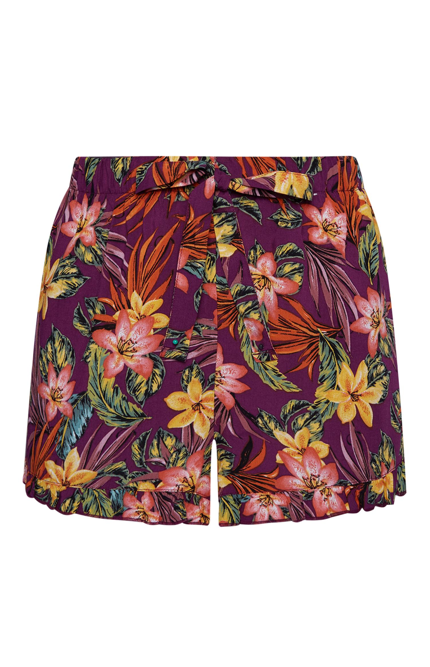 Calções pijama padrão floral multicolor