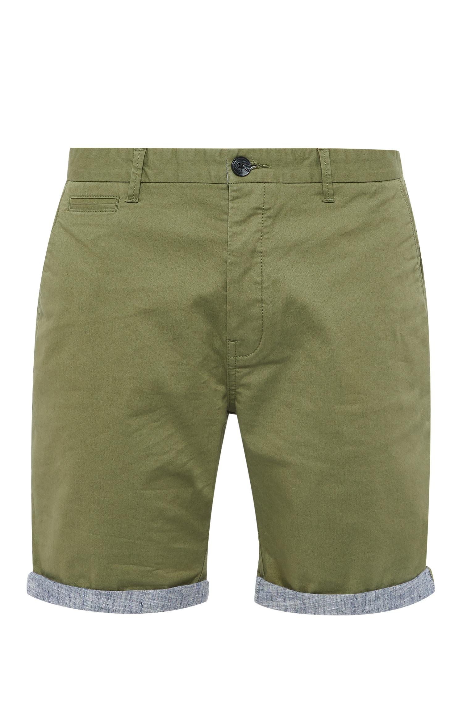 Calções chino cambraia caqui