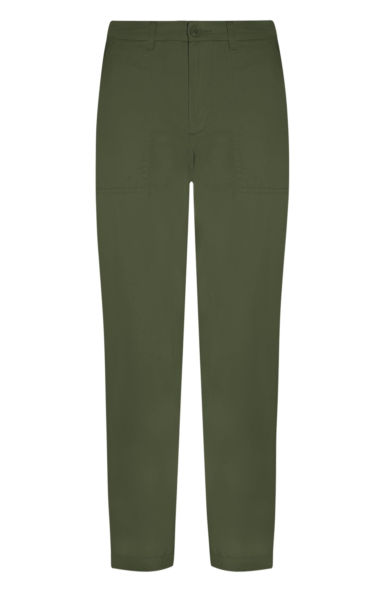 Pantalon chino vert sapin avec poche plaquée