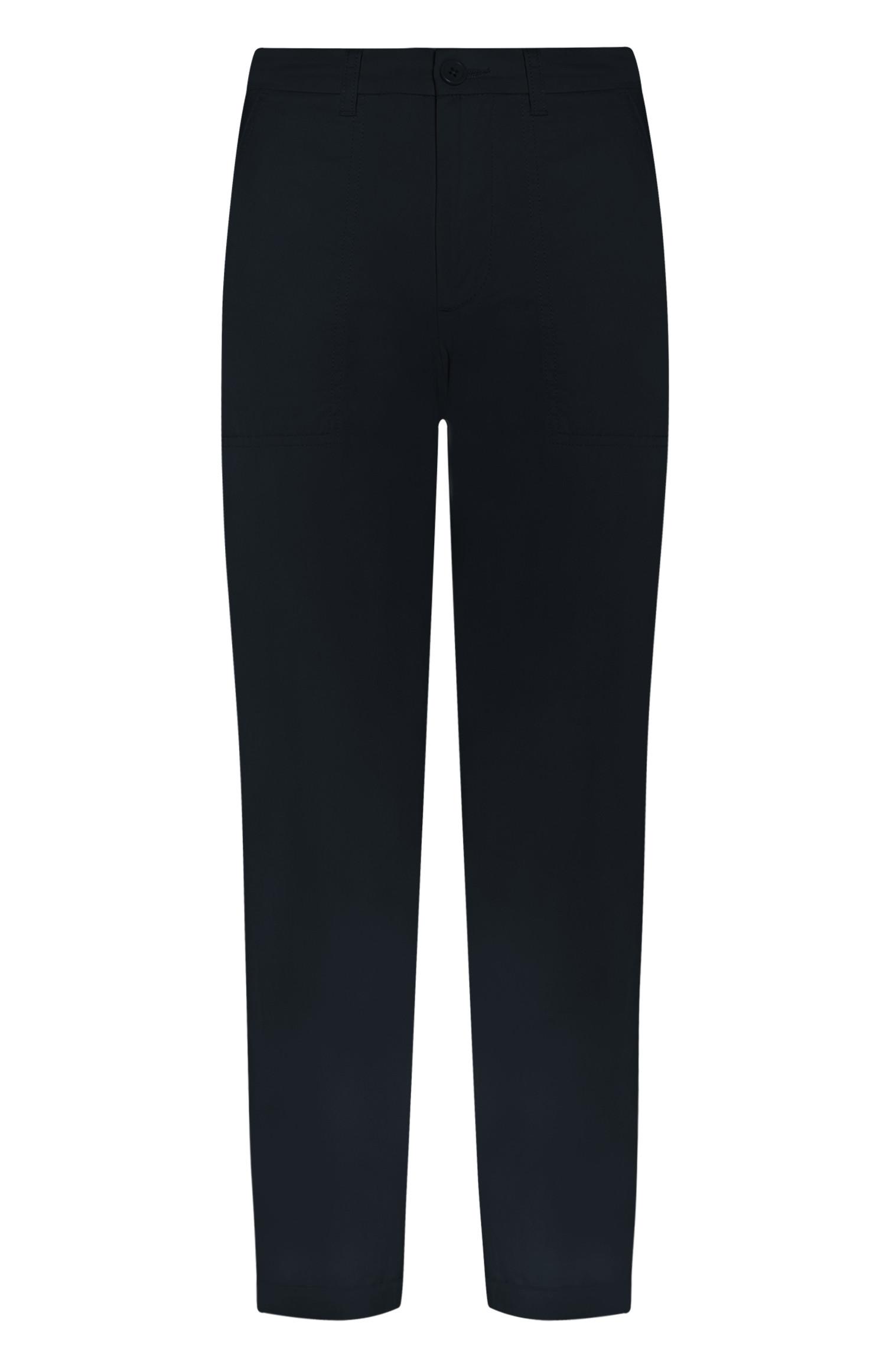 Pantalon chino bleu marine à poche plaquée