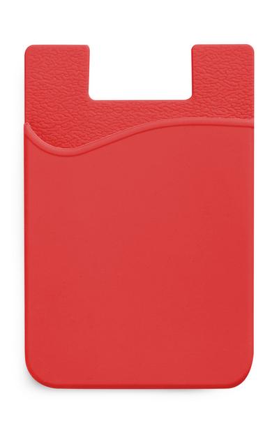 Porta-cartões silicone vermelho