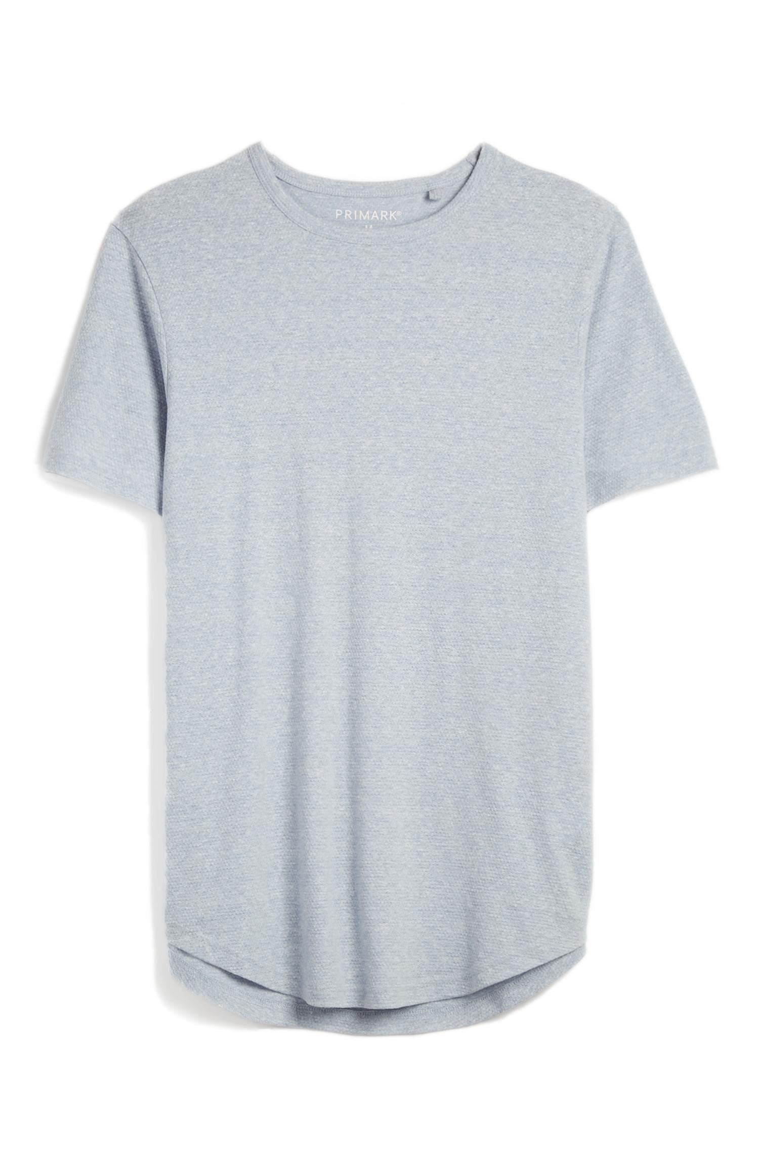 T-shirt lunga grigia a maniche corte