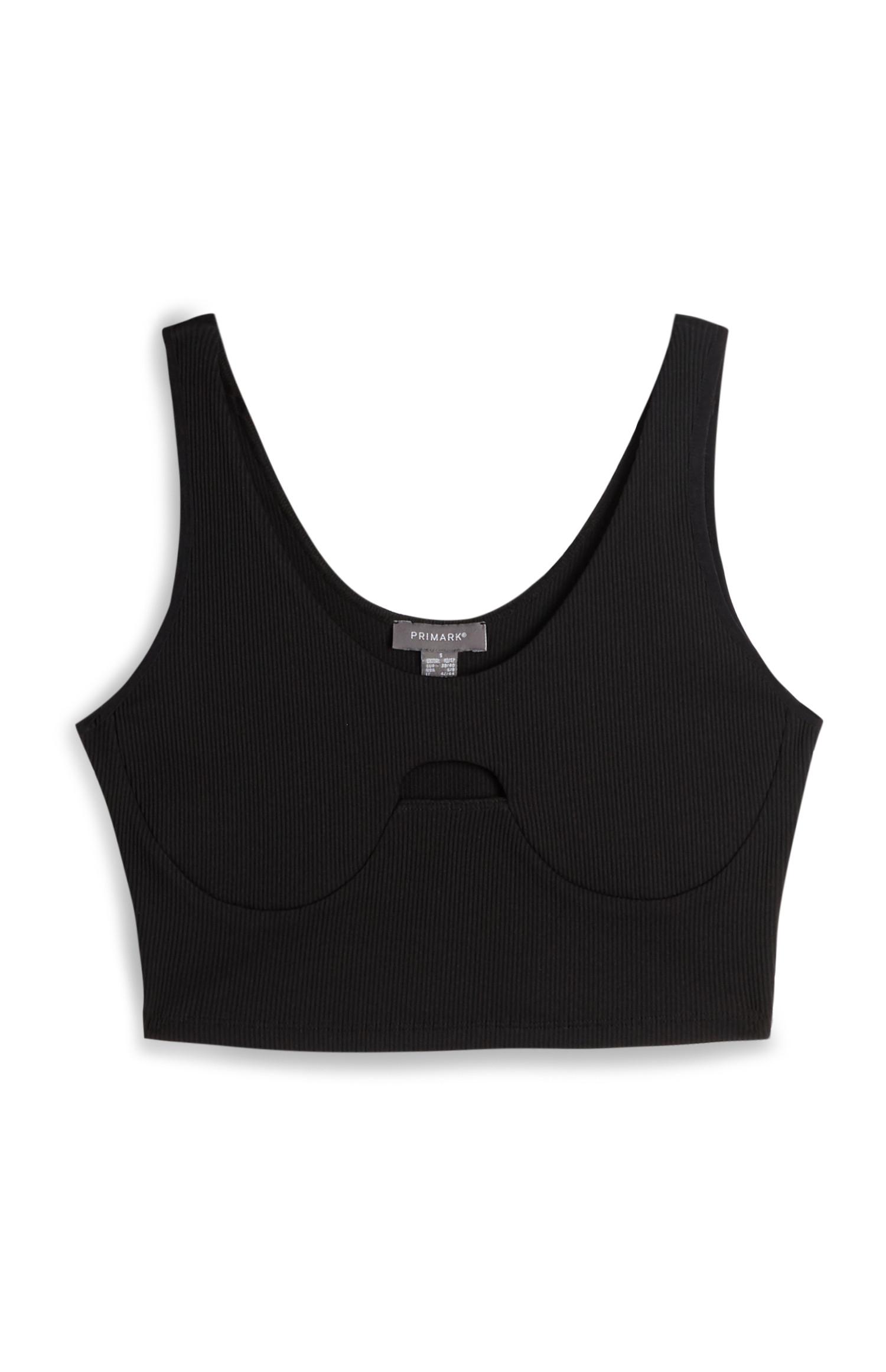 Top estilo bralette copas preto
