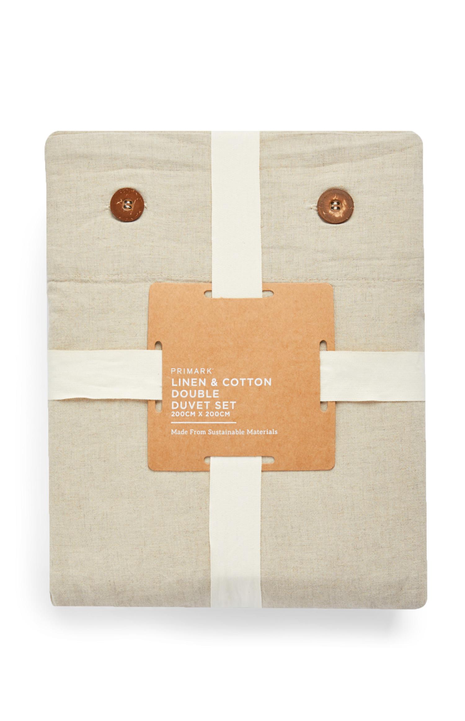 Komplet posteljnine za dvojno posteljo iz bombaža in lanu