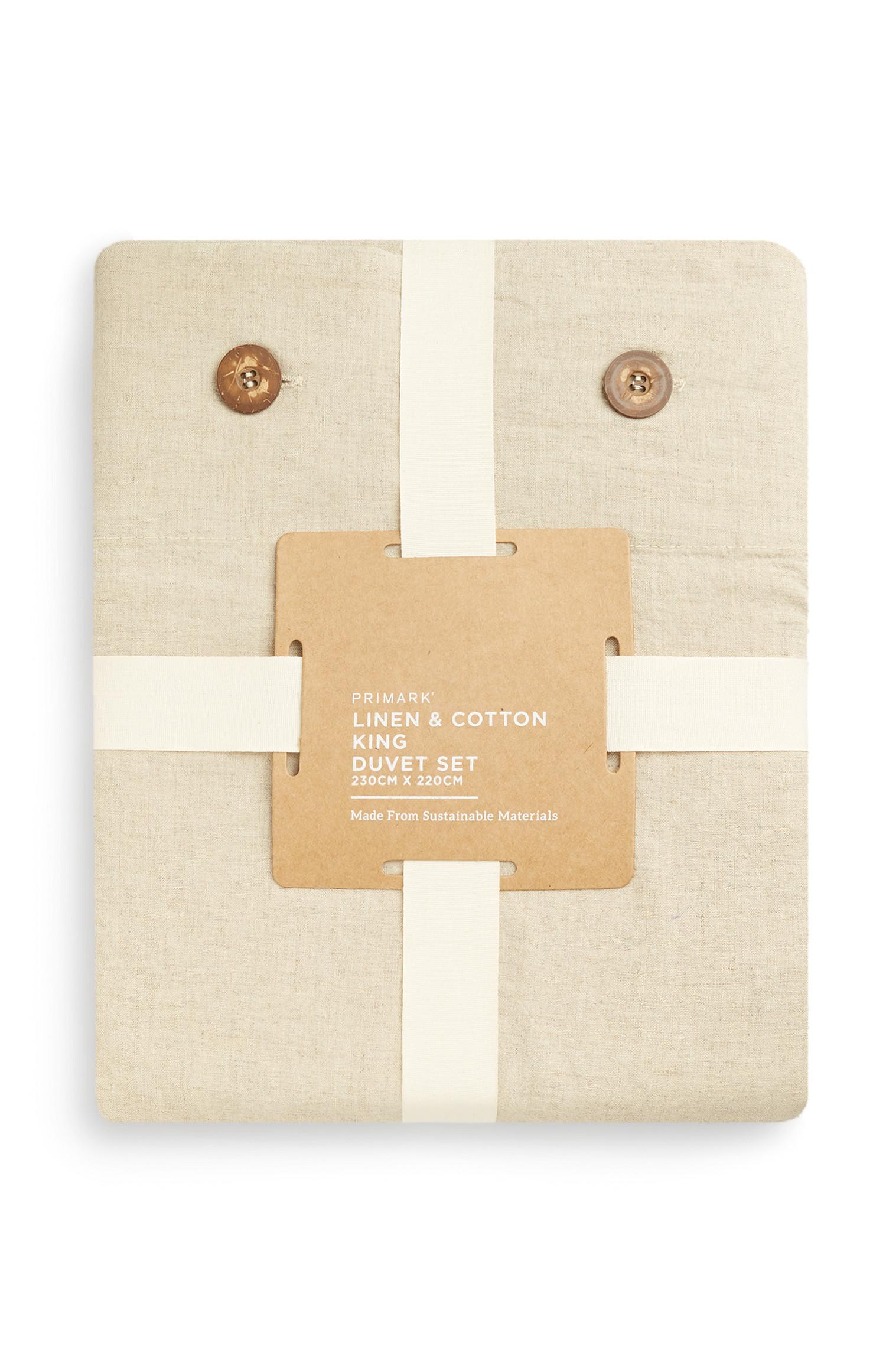 Linen And Cotton King Duvet Set Bedroom Furniture Bedding