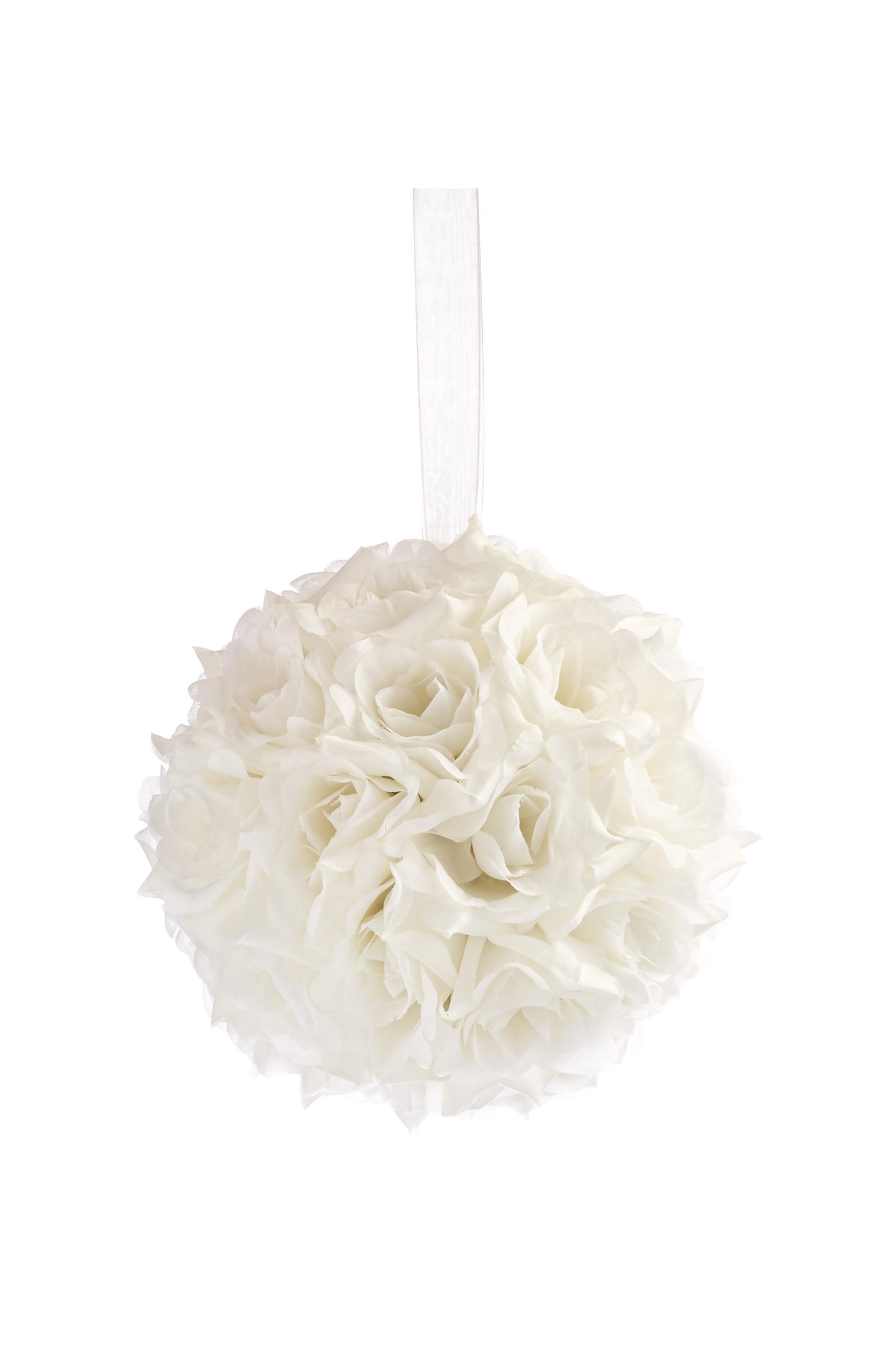 Okrasna bela kroglica iz umetnega cvetja