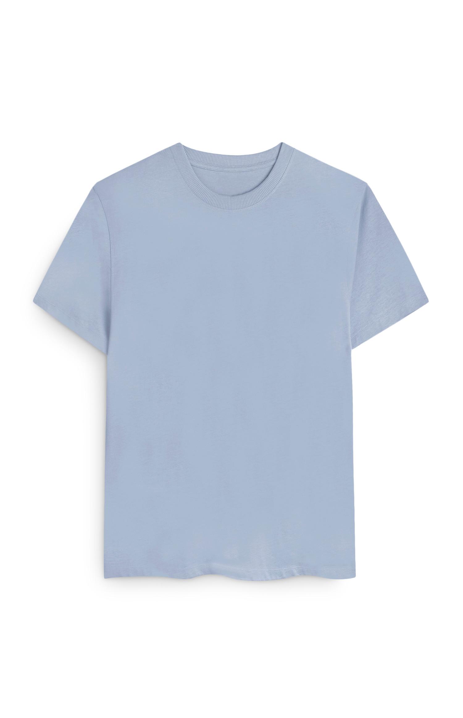 T-shirt blu squadrata in cotone biologico
