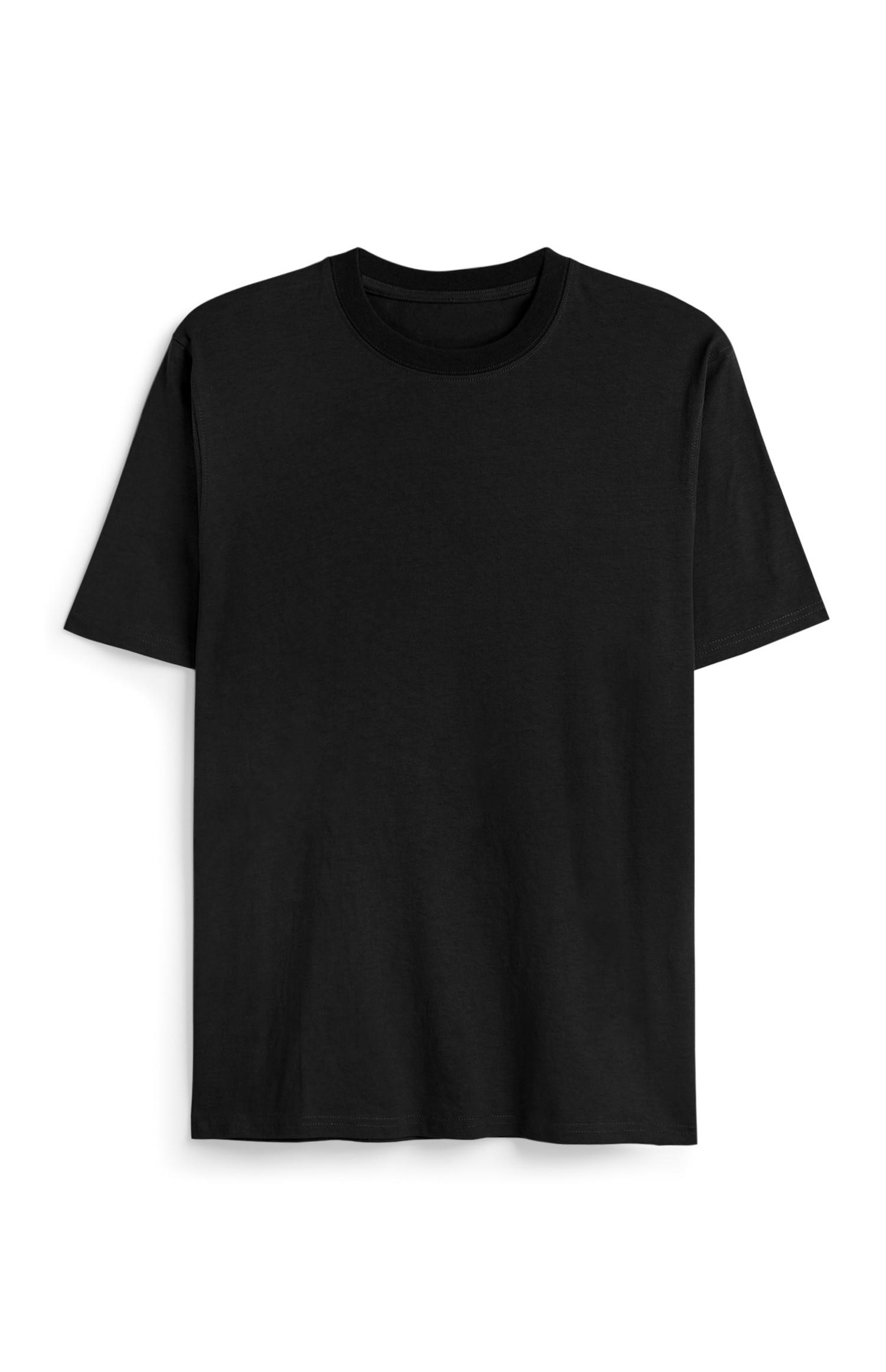 T-shirt noir coupe droite en coton biologique