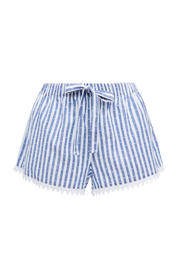 Blue And White Striped Woven Pyjama Shorts | Women's Pyjamas | Women's ...