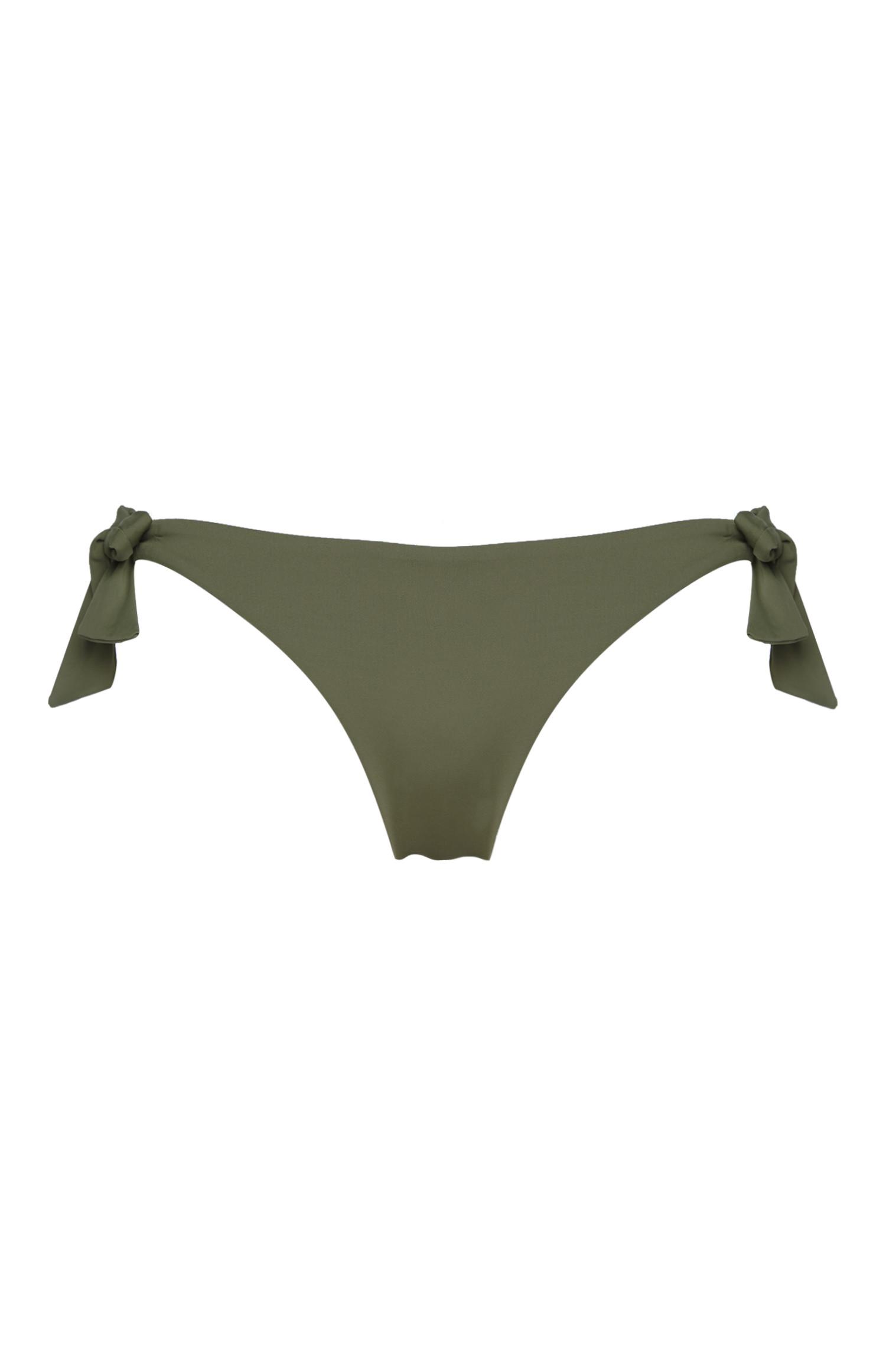 Culotte de bikini kaki à nouer sur les côtés
