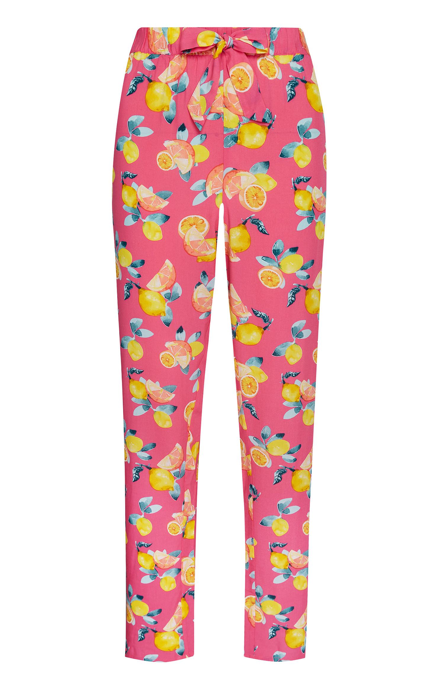 Pantalon de pyjama rose à imprimé citron