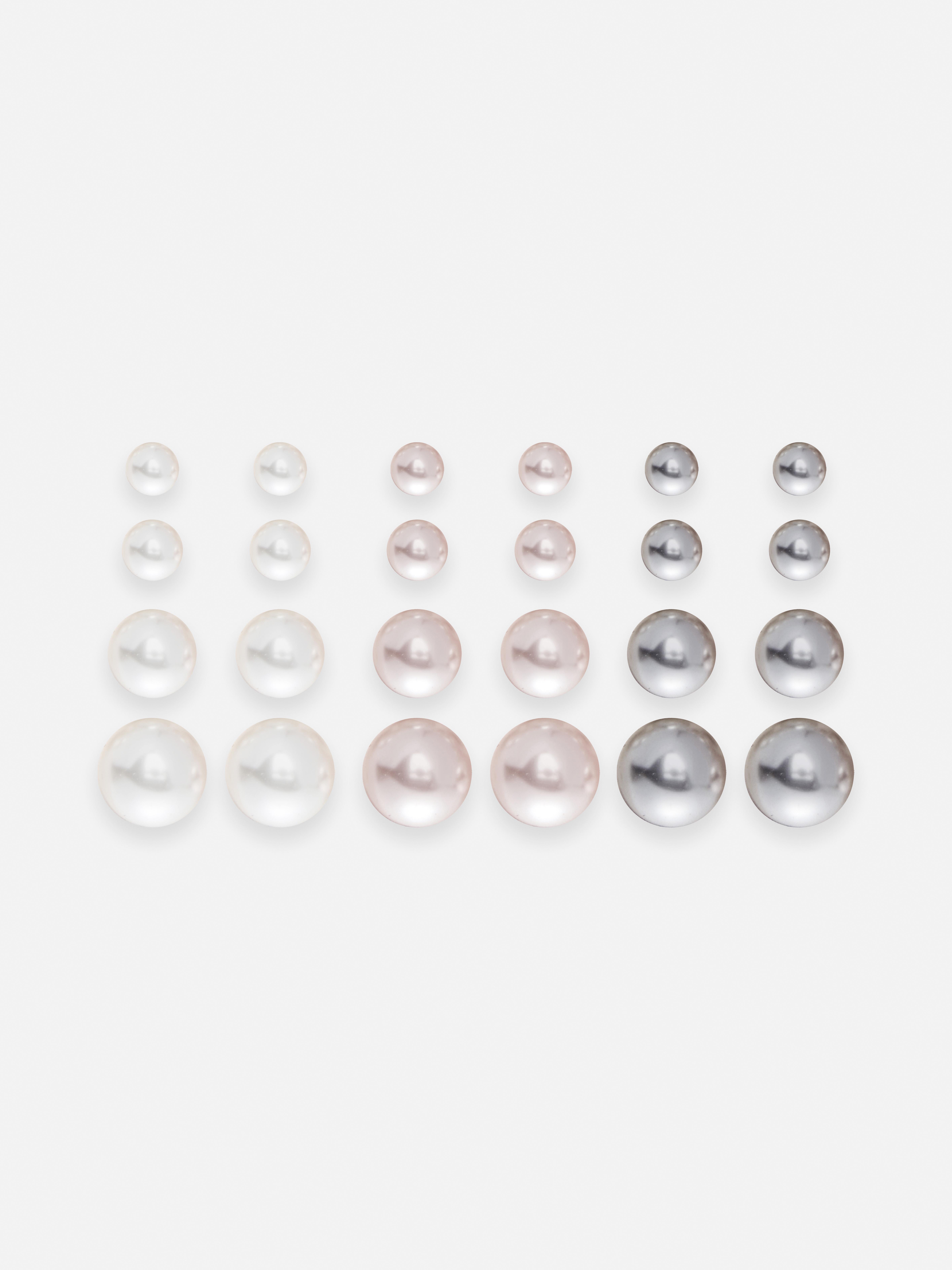 Pack 12 pares de pendientes con perlas de imitación | Pendientes | Collares, pendientes, anillos | Accesorios de mujer | Nuestra línea de moda femenina | Todos los productos Primark | España