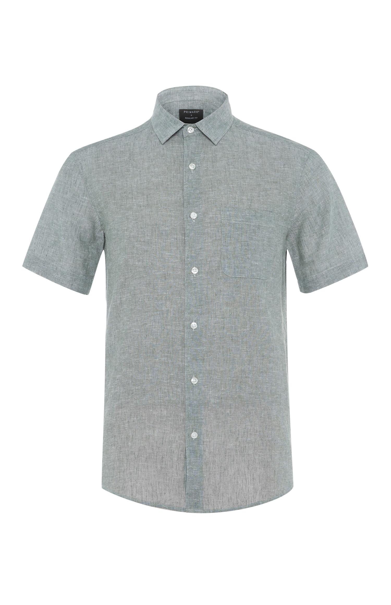 Camicia blu navy regular fit in lino