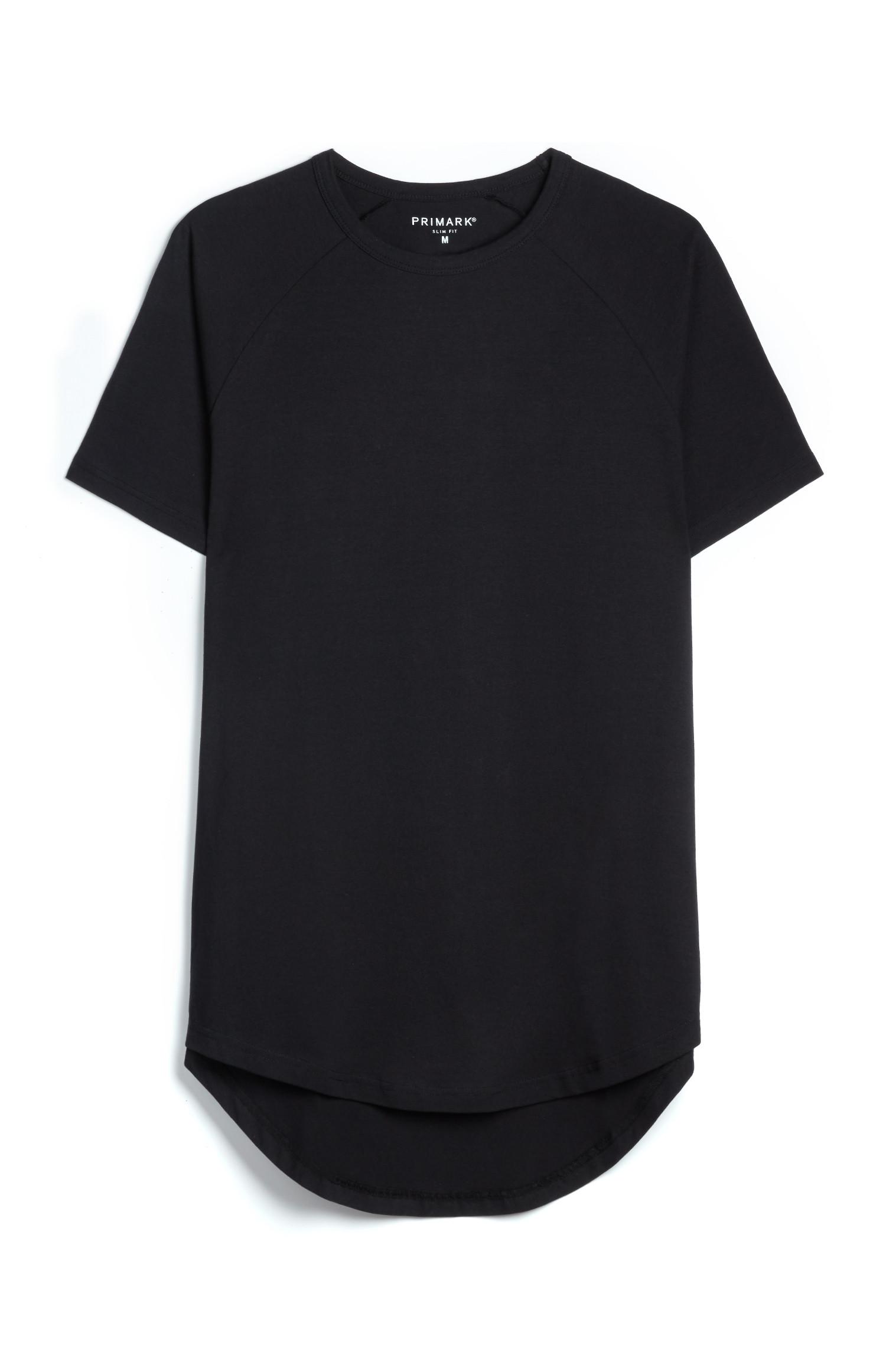 T-shirt nera lunga elasticizzata