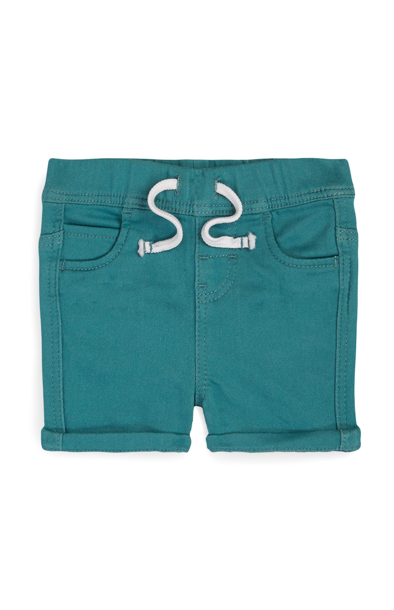 Fantovske zelene kratke hlače z elastičnim pasom za dojenčke