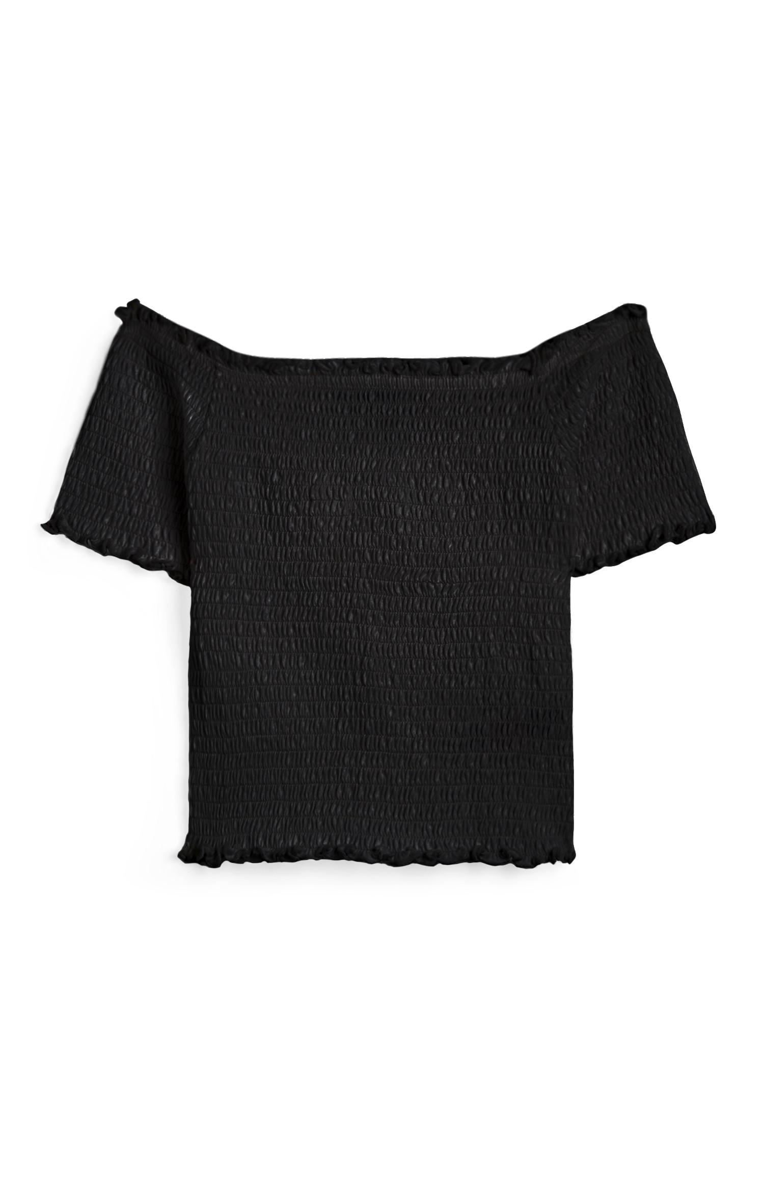 T-shirt bardot pregas rapariga preto