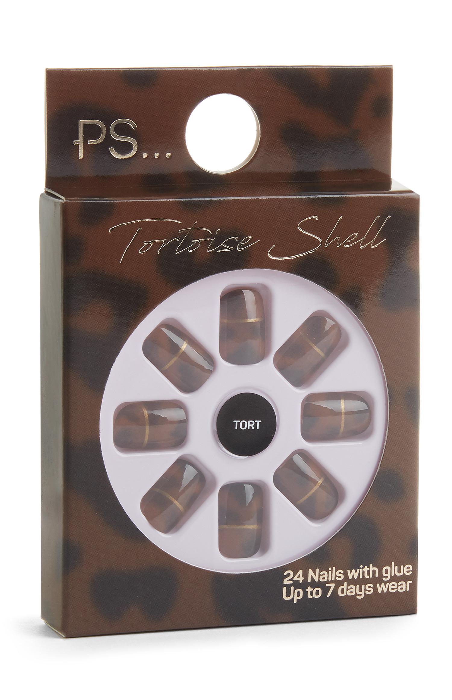 Umetni rjavi nohti z želvjim vzorcem, 24 kosov