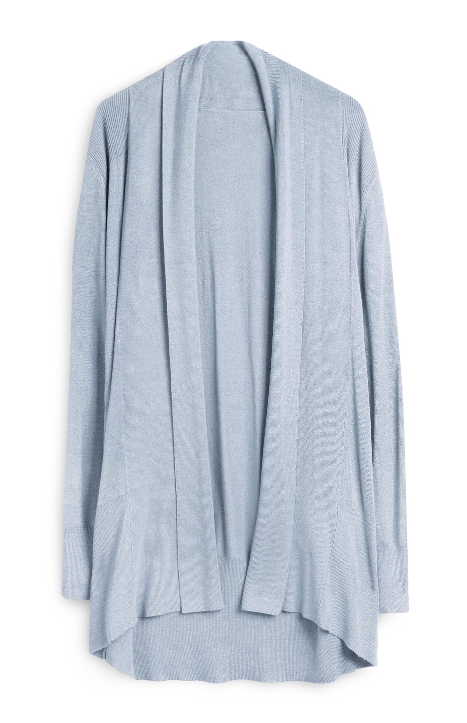 Cardigan long bleu clair
