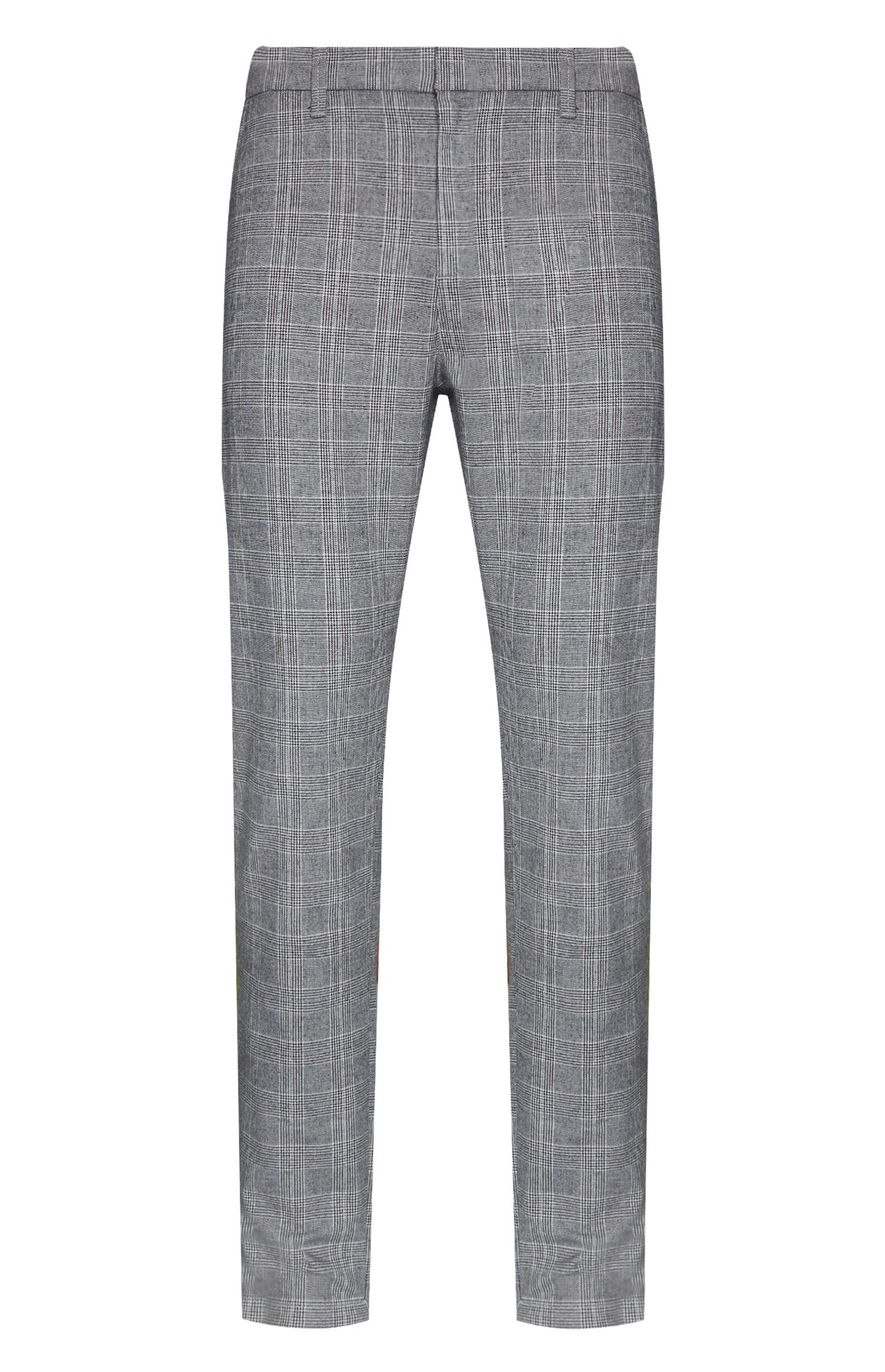 Pantalon slim gris à carreaux
