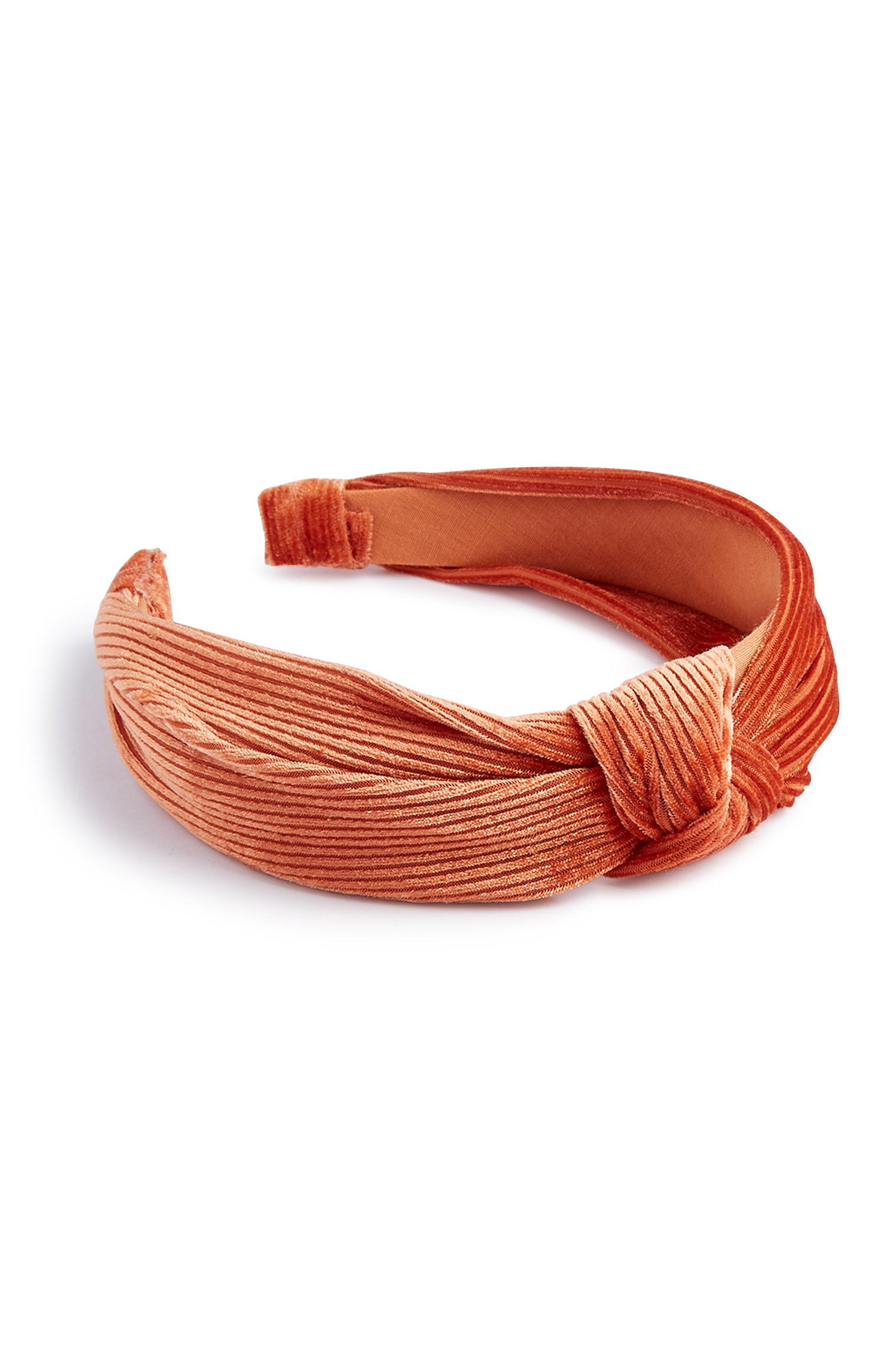 Bandolete veludo nó cor de laranja