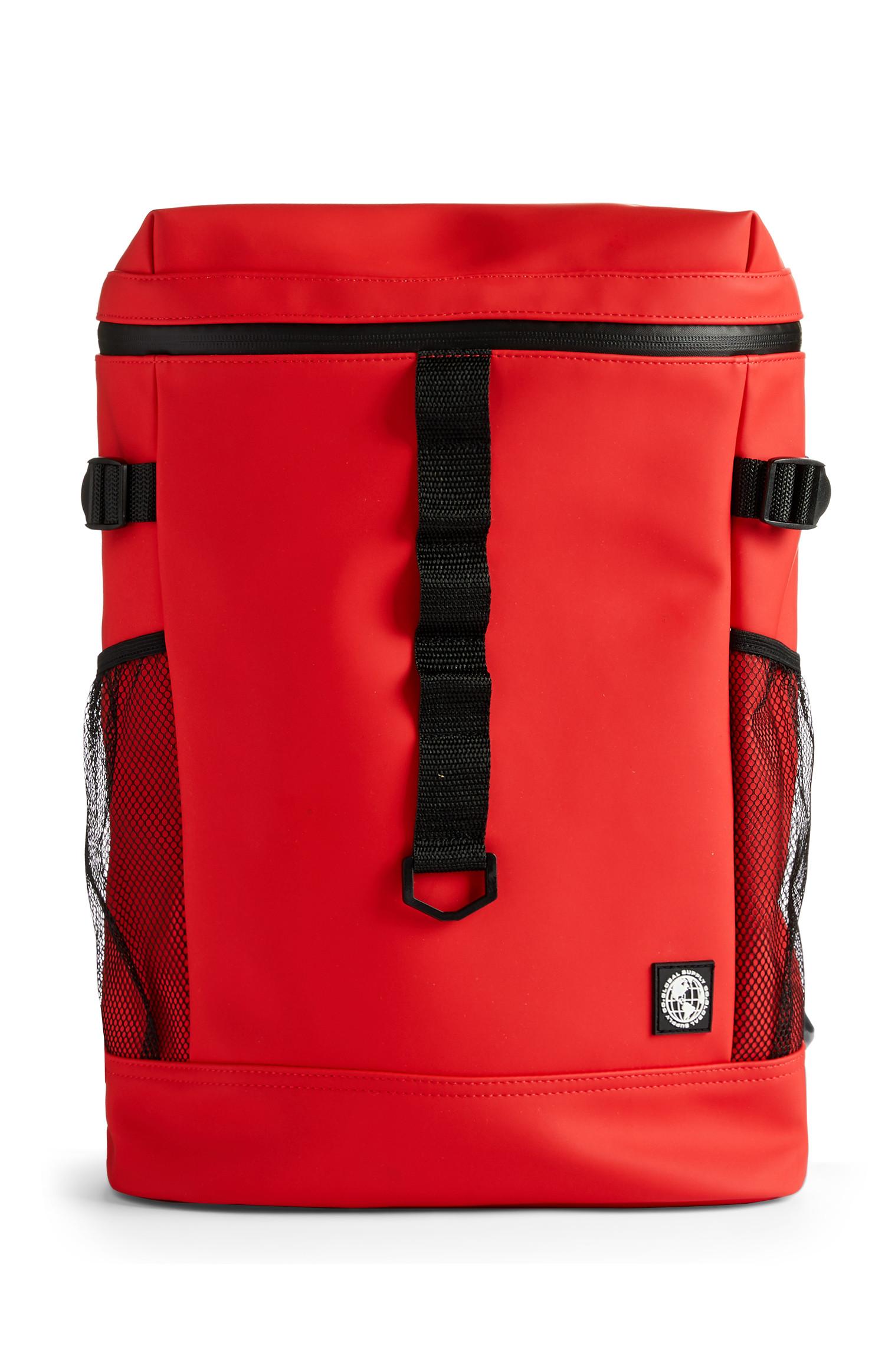 Mochila múltiplos bolsos vermelho