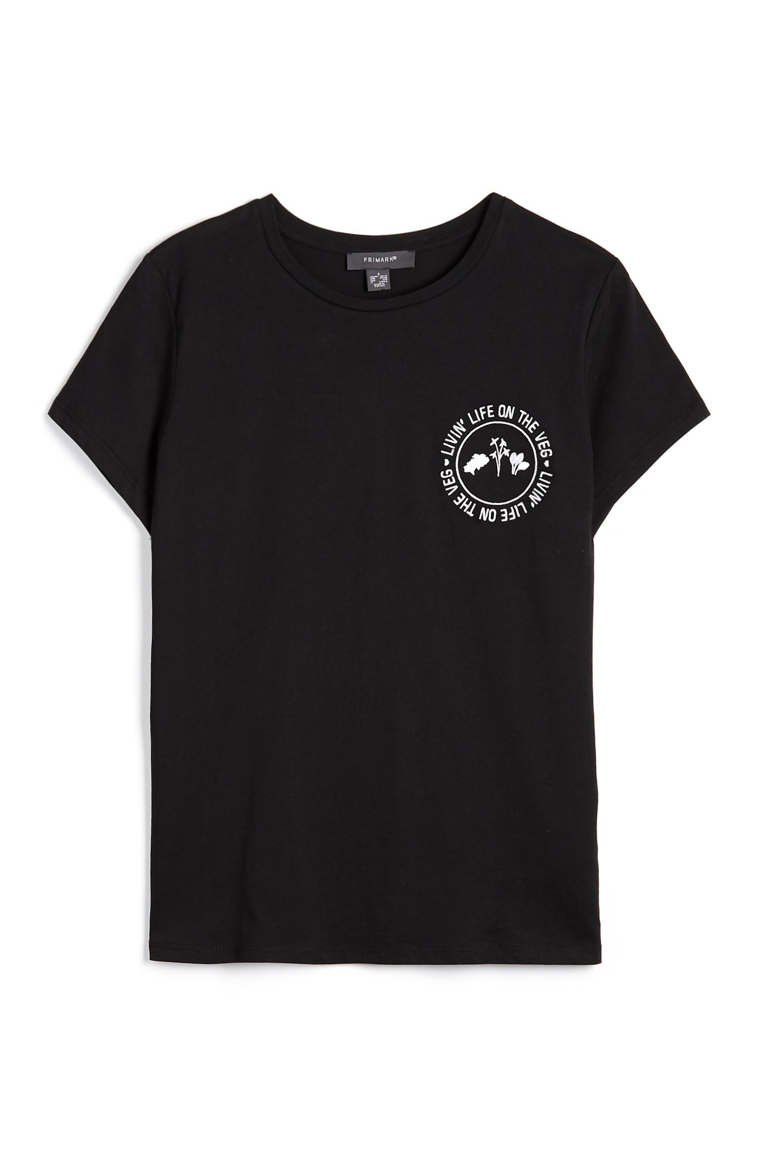  T-shirt noir à message Livin Life On The Veg