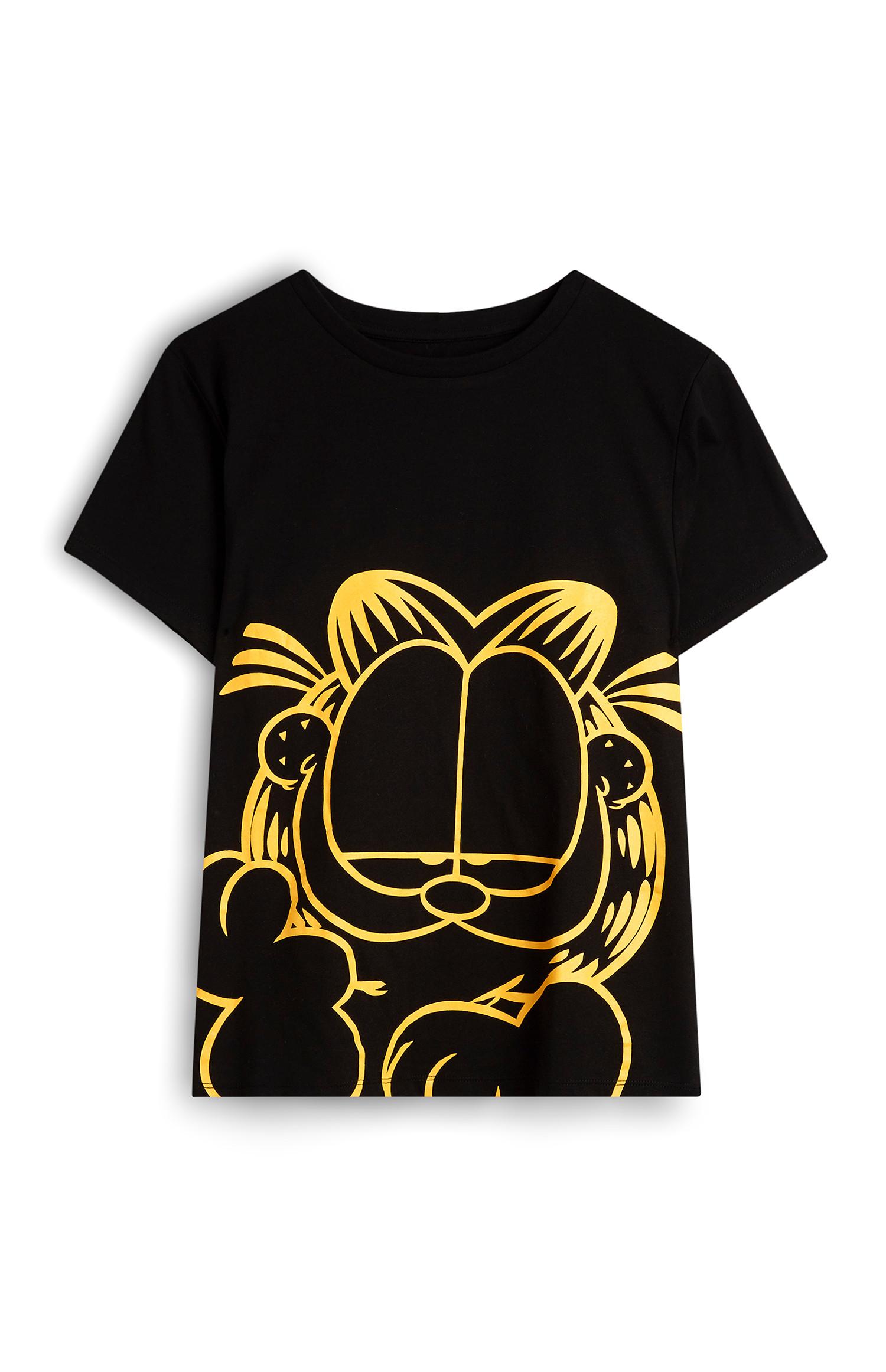 T-shirt Garfield preto e amarelo