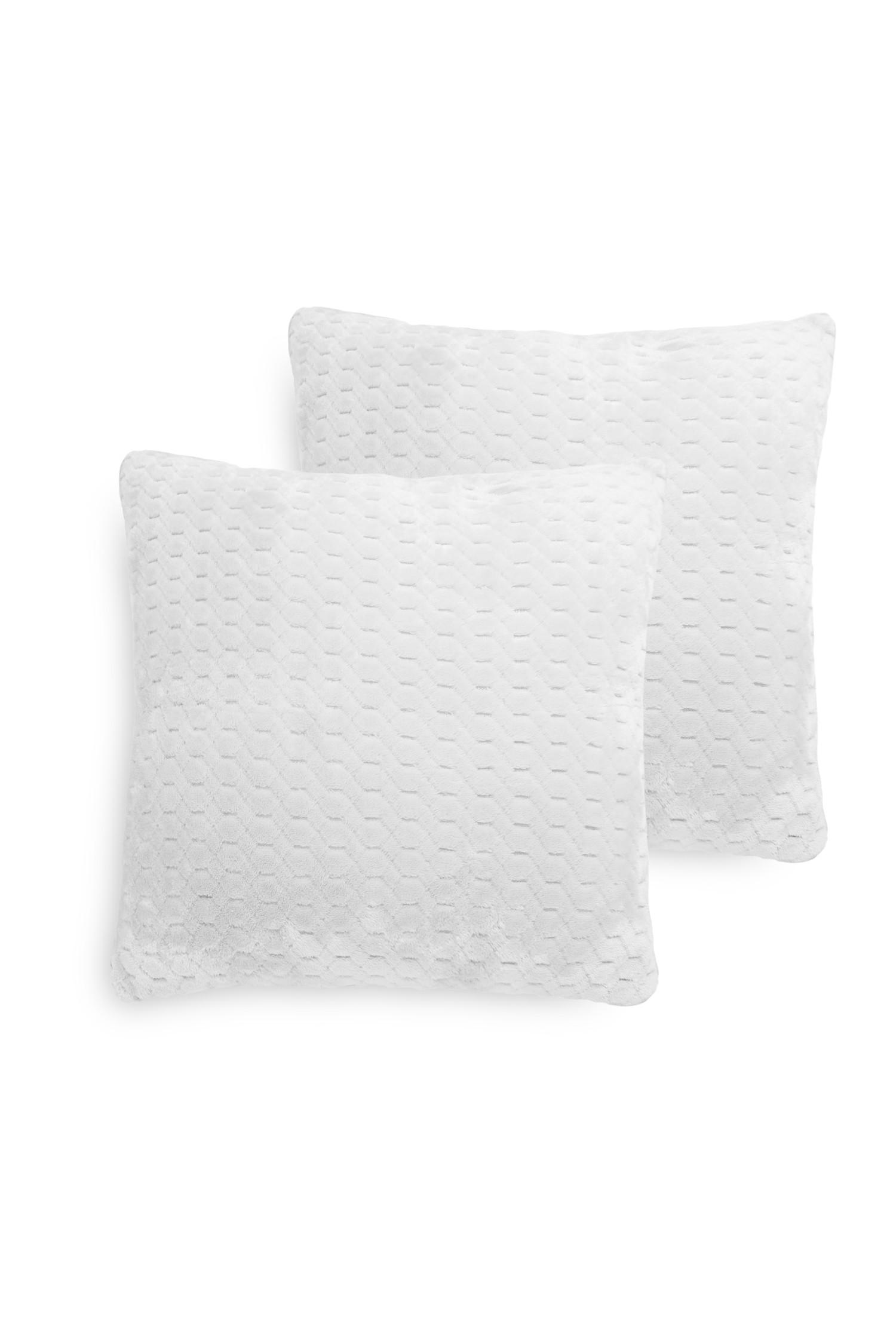 Bele teksturirane blazine, 2 kosa