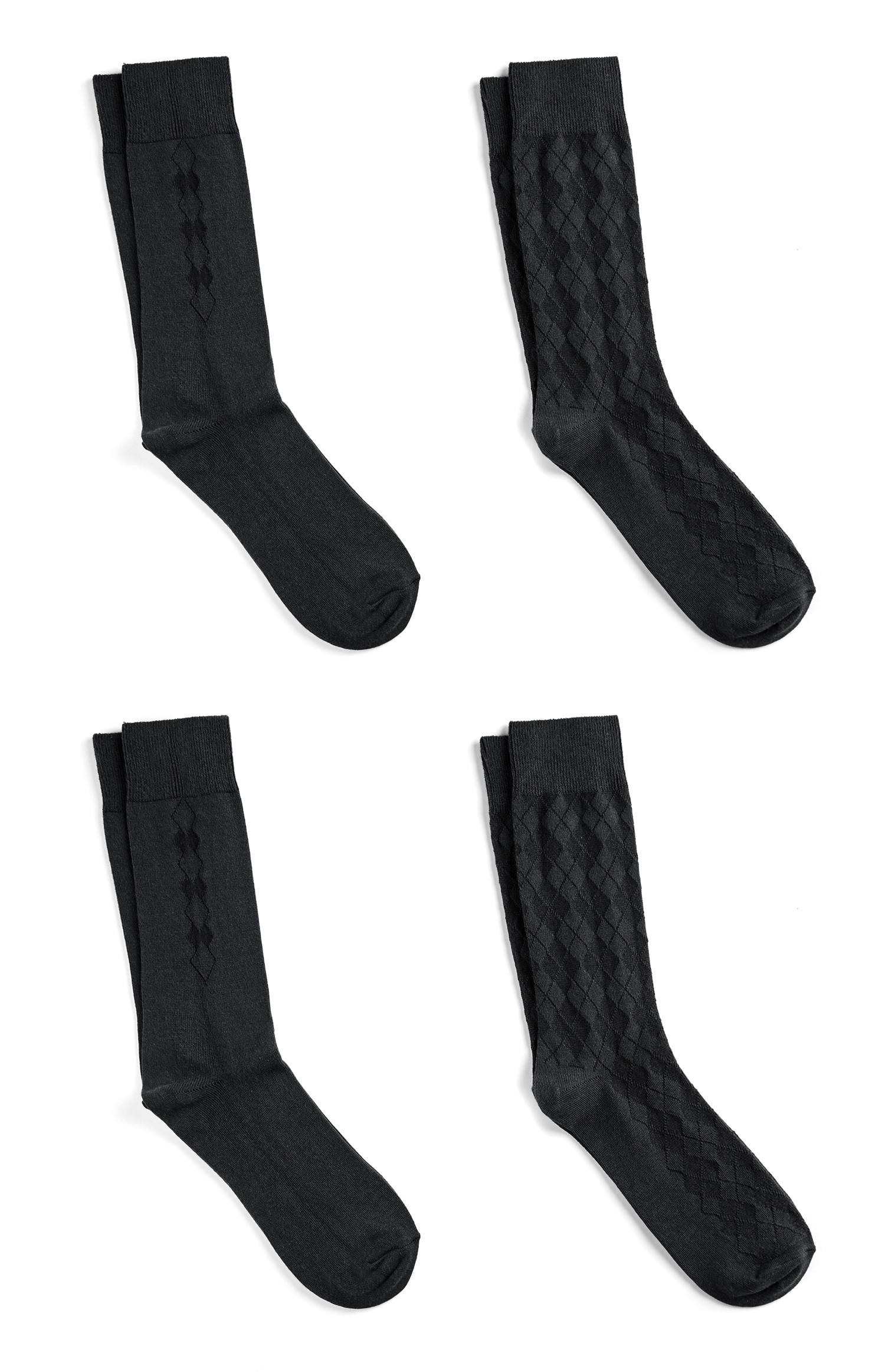 Pack 4 pares meias algodão preto