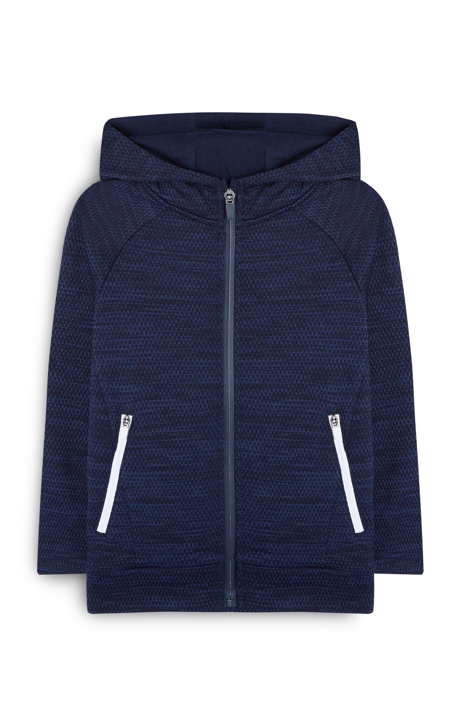 Felpa blu navy con cappuccio e zip da bambino