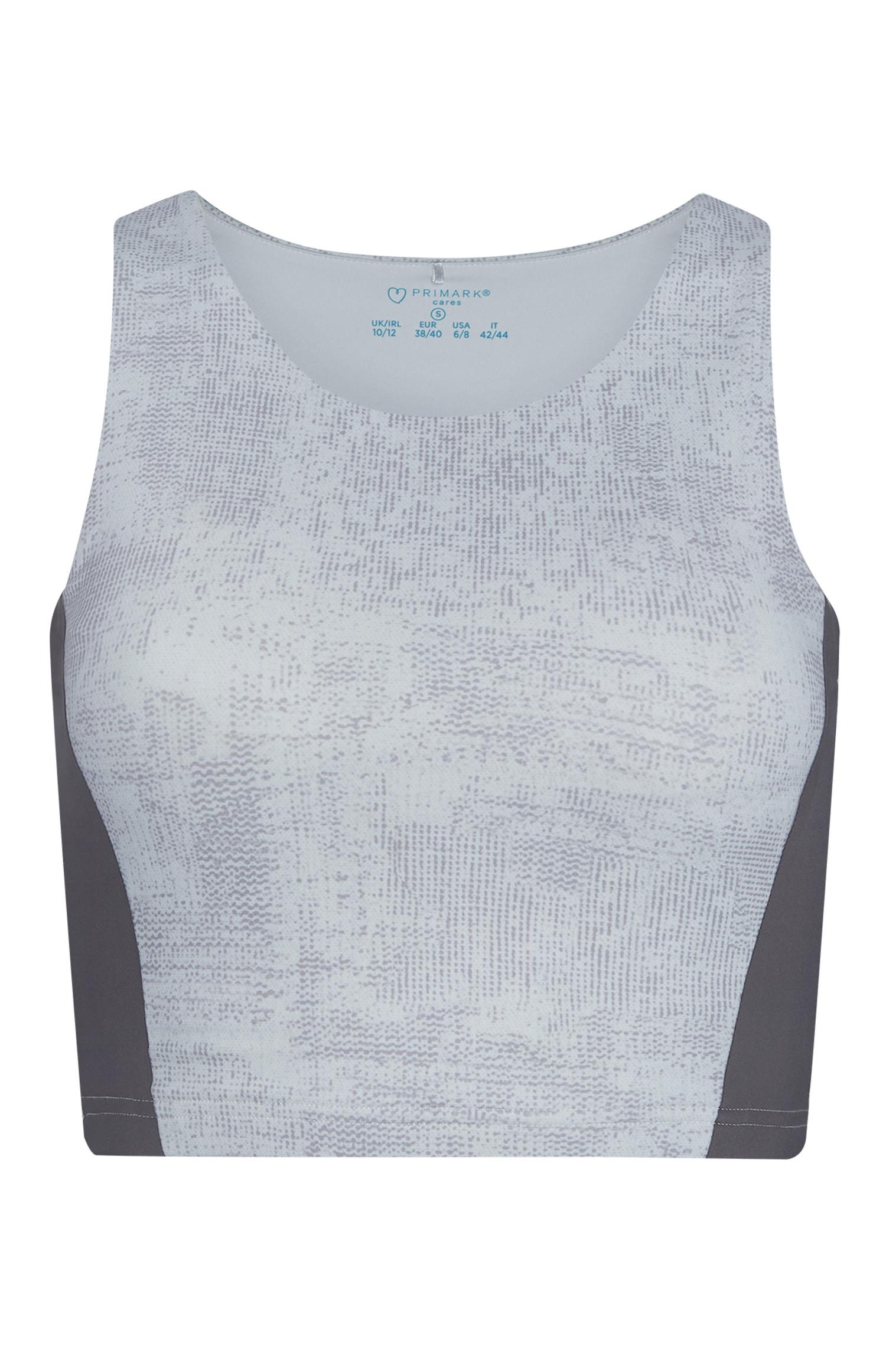 Brassière de sport grise texturée en polyamide recyclé