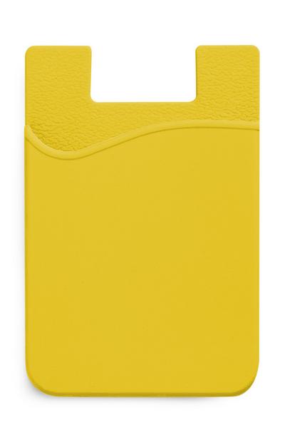 Porta-cartões silicone amarelo