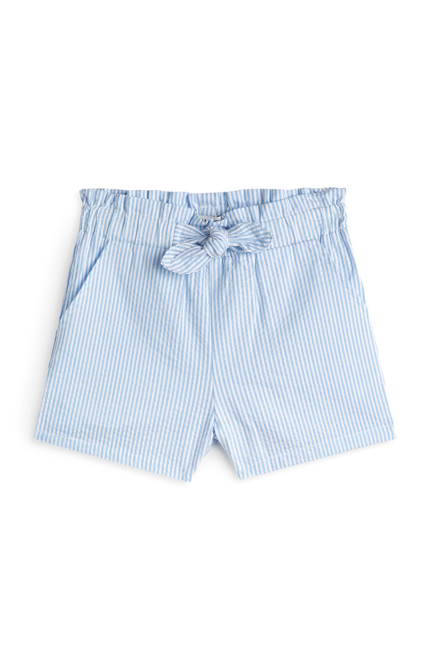 Calções riscas menina azul