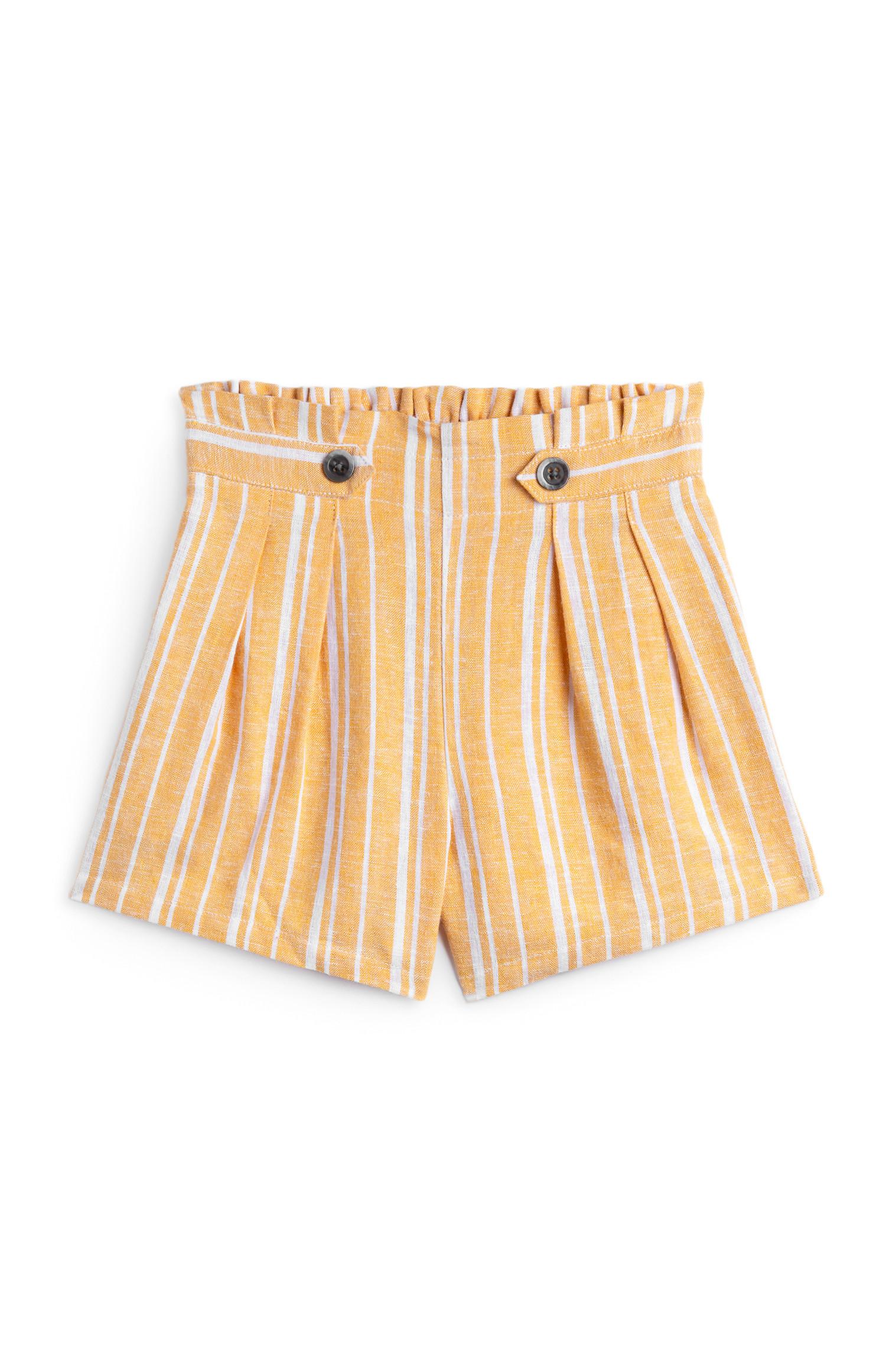 Calções riscas rapariga amarelo