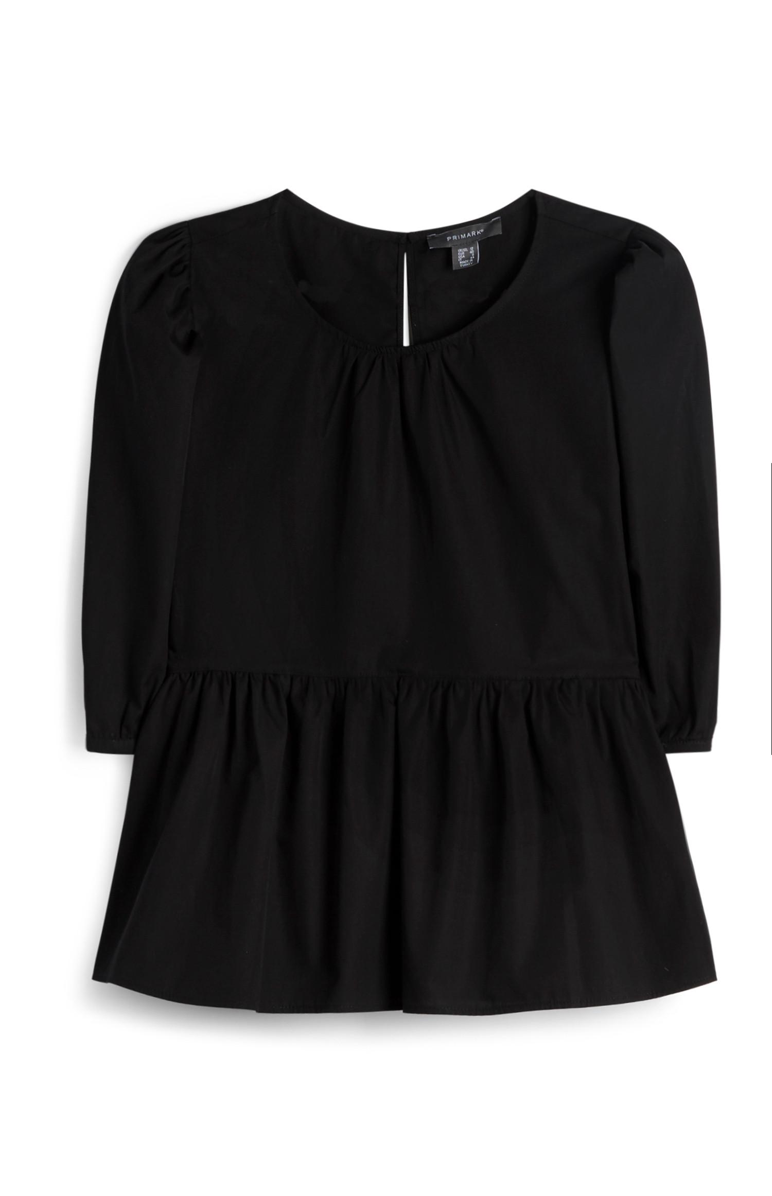 Top fluido popelina preto