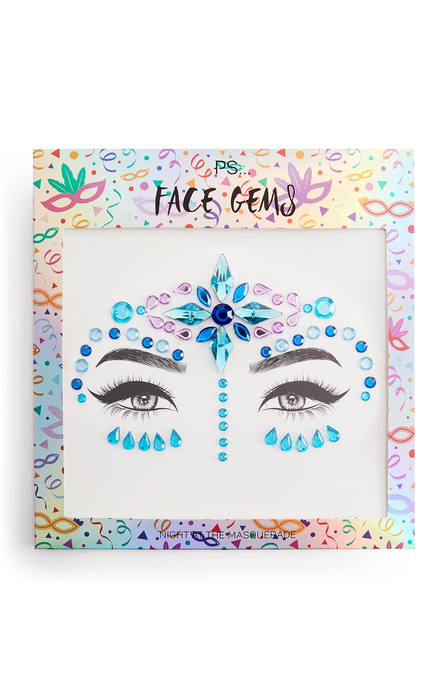 Modri okrasni kamenčki za obraz