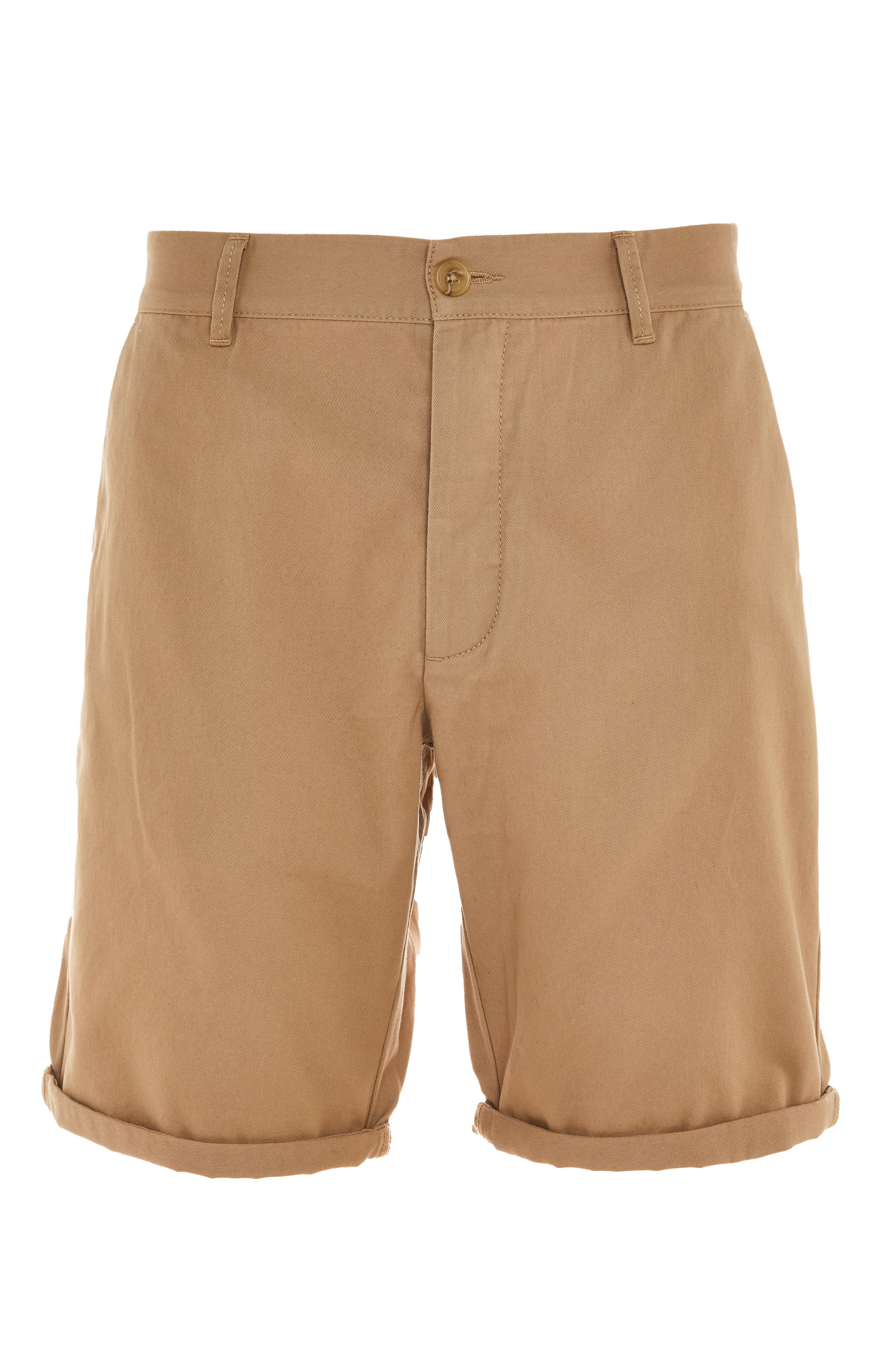 Shorts chino color tortora con bordo risvoltato