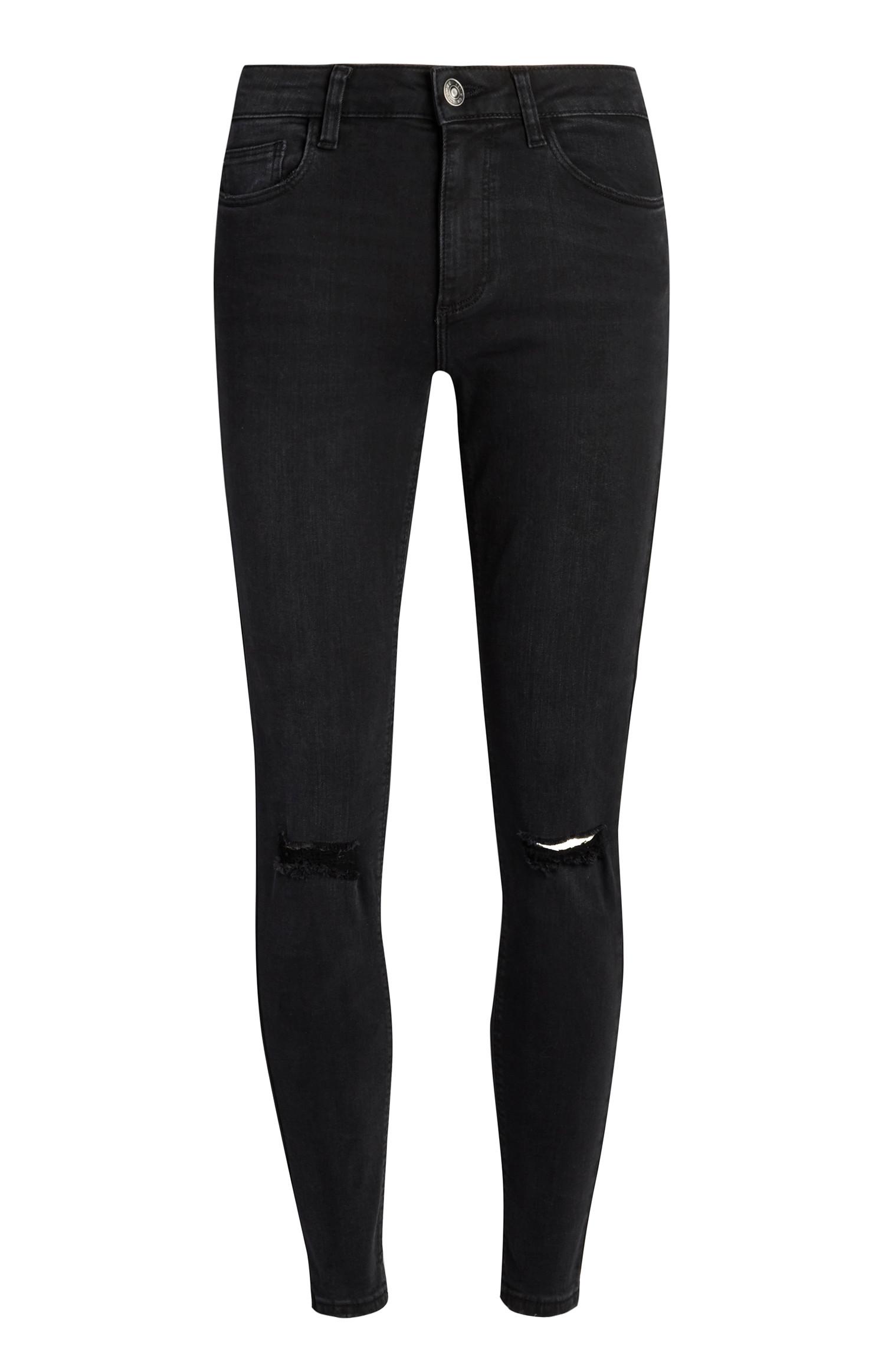Jean skinny noir effet vieilli