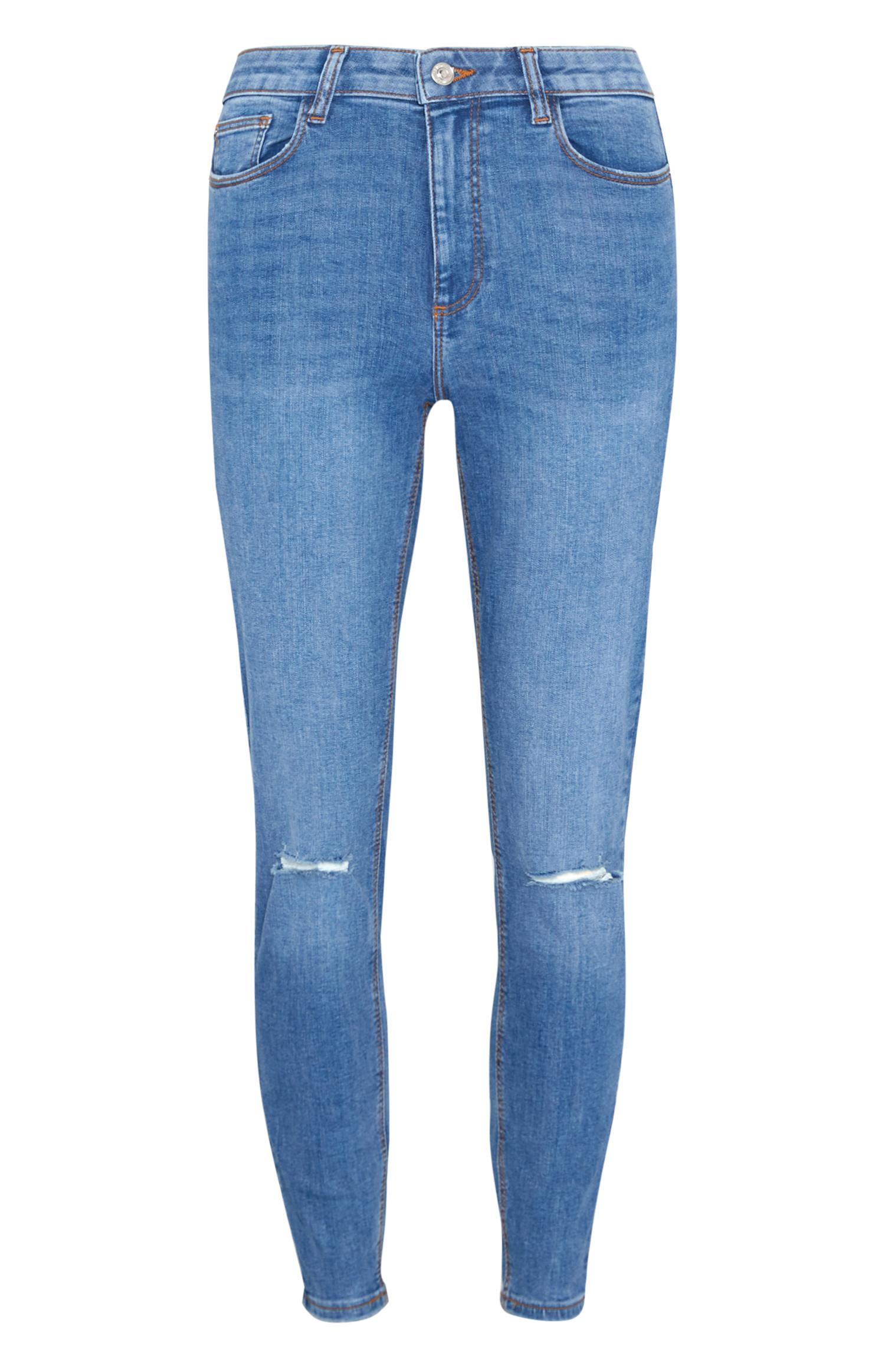 Jean skinny bleu moyen déchiré