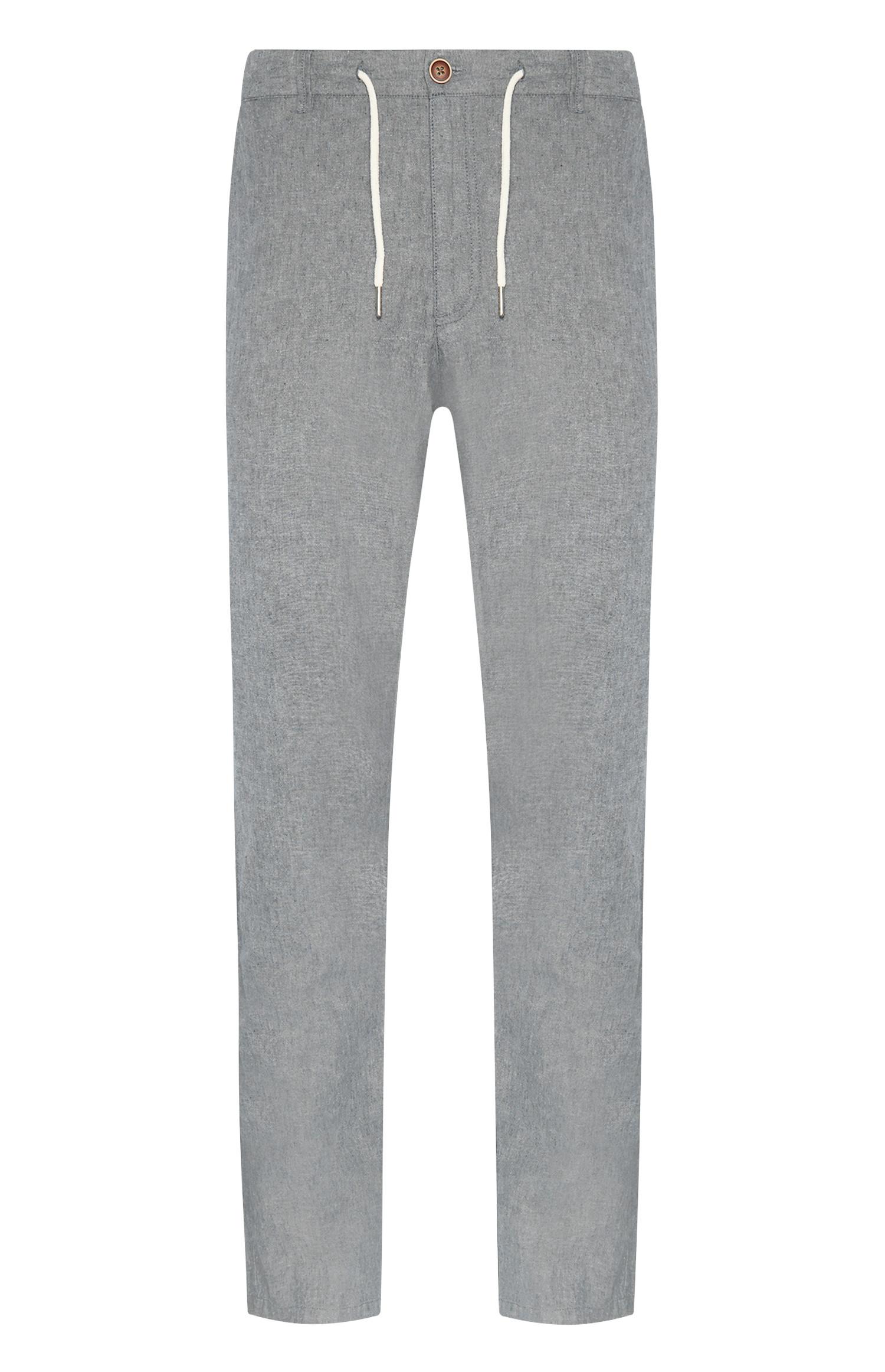 Sive lanene hlače s pasno vrvico