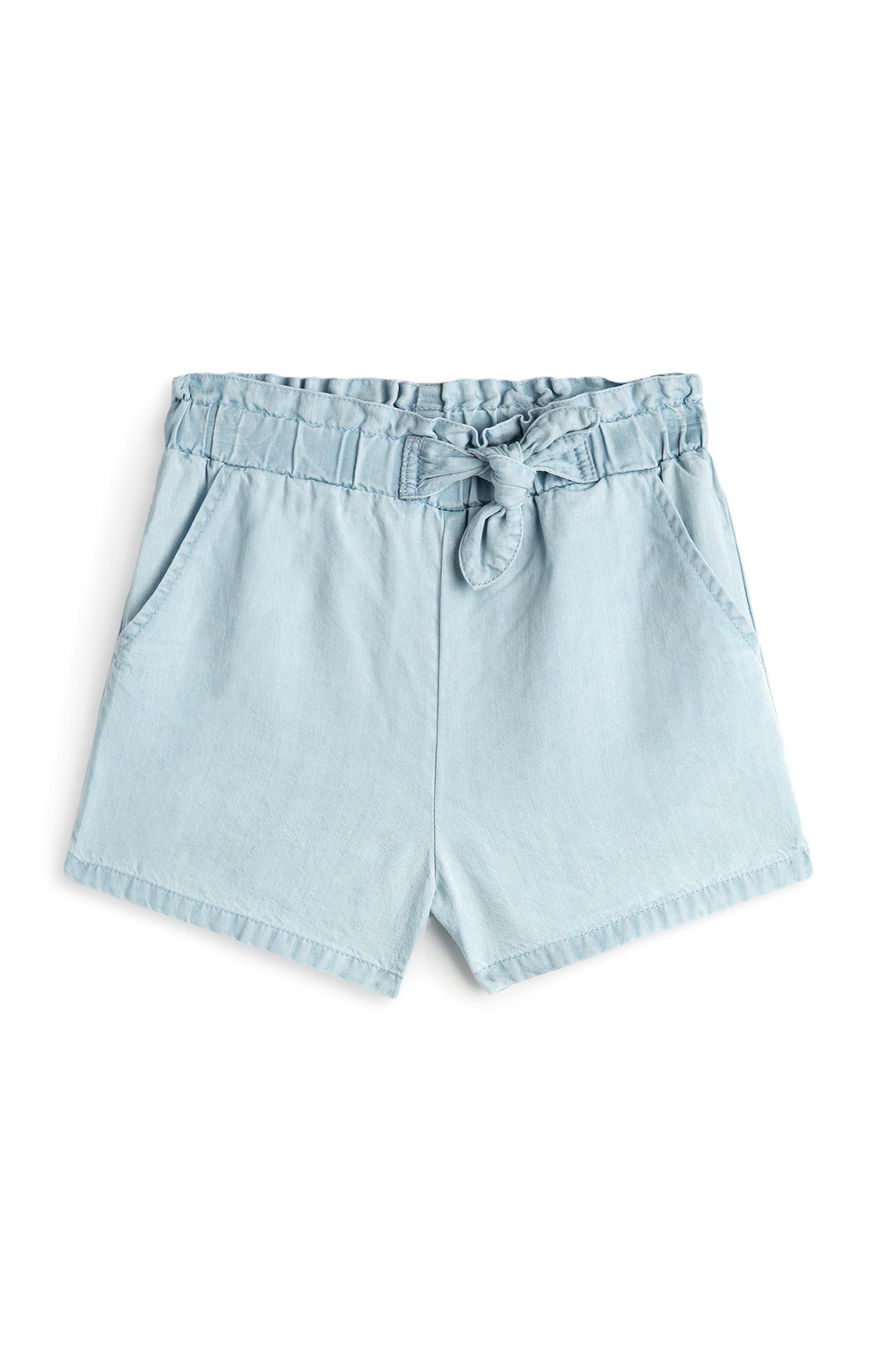 Shorts azzurri in denim da bambina