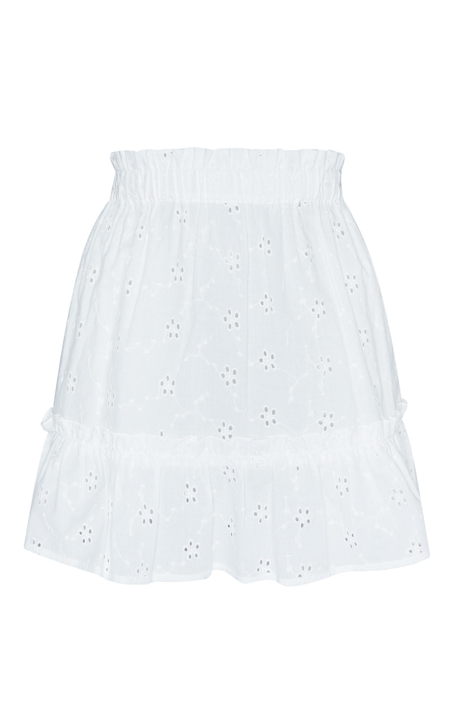 Jupe blanche brodée