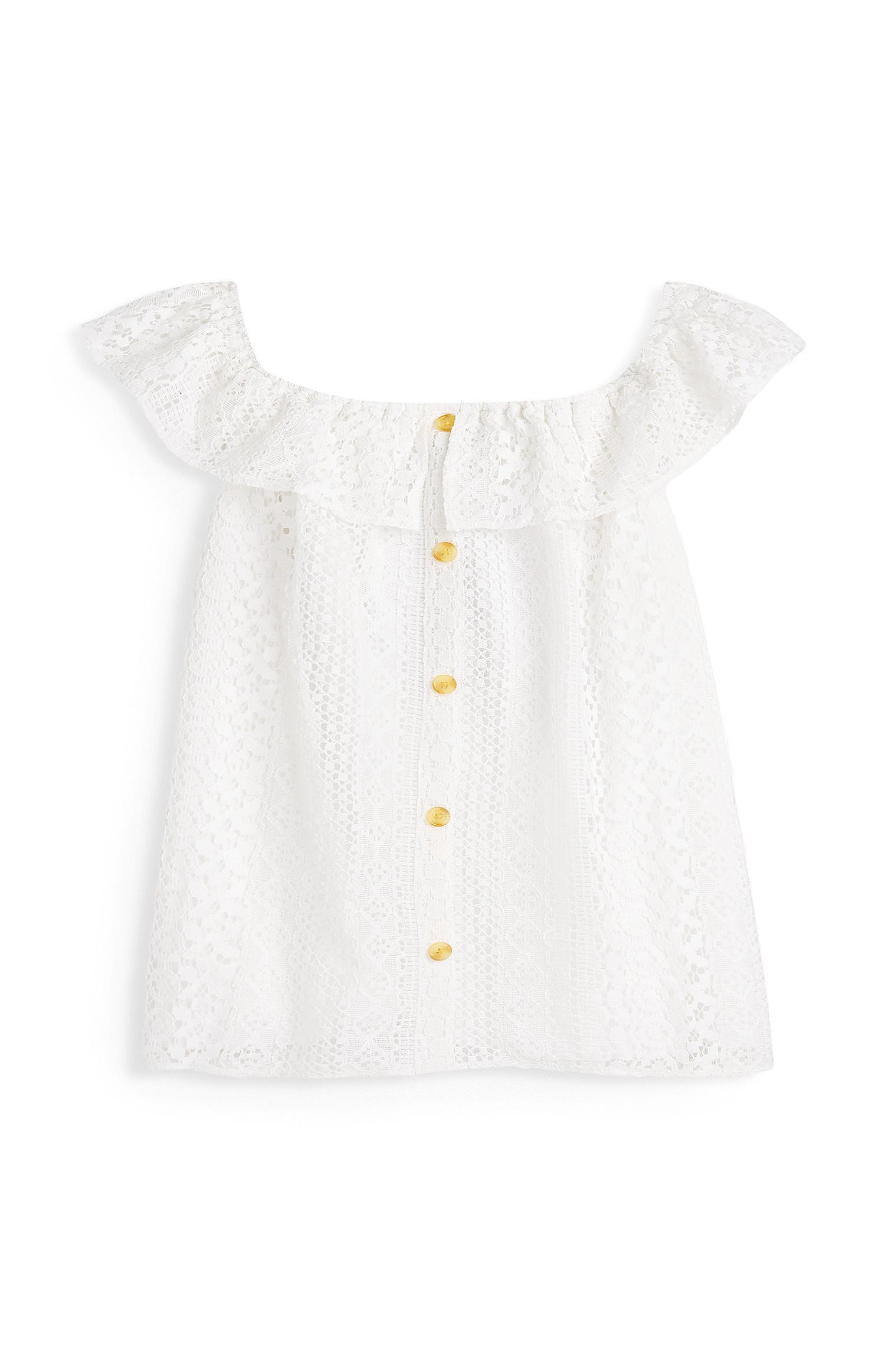 Blusa rendada rapariga branco