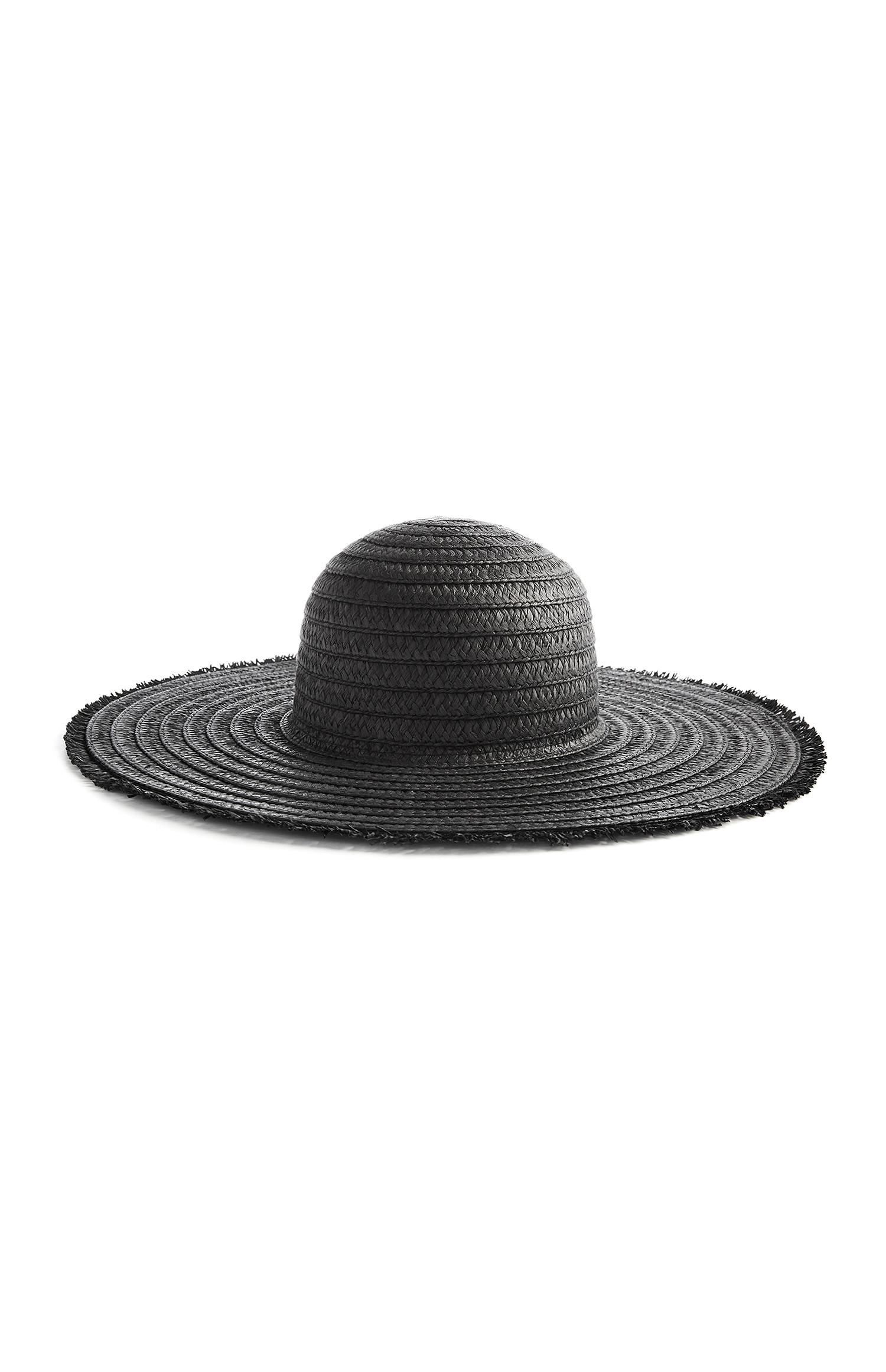 Chapéu fluido borda desfiada preto