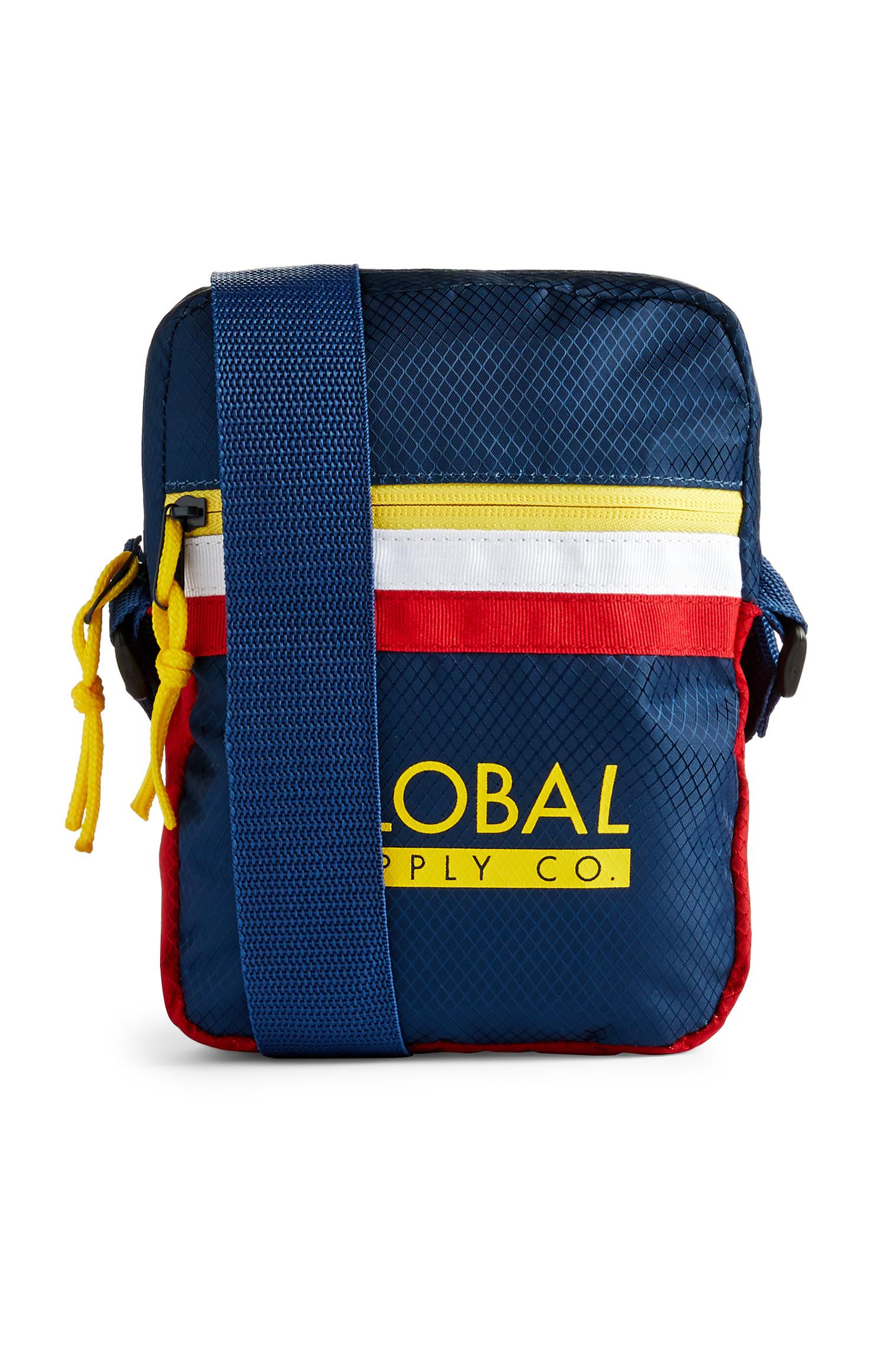 Mala tiracolo múltiplos bolsos Global Supply azul