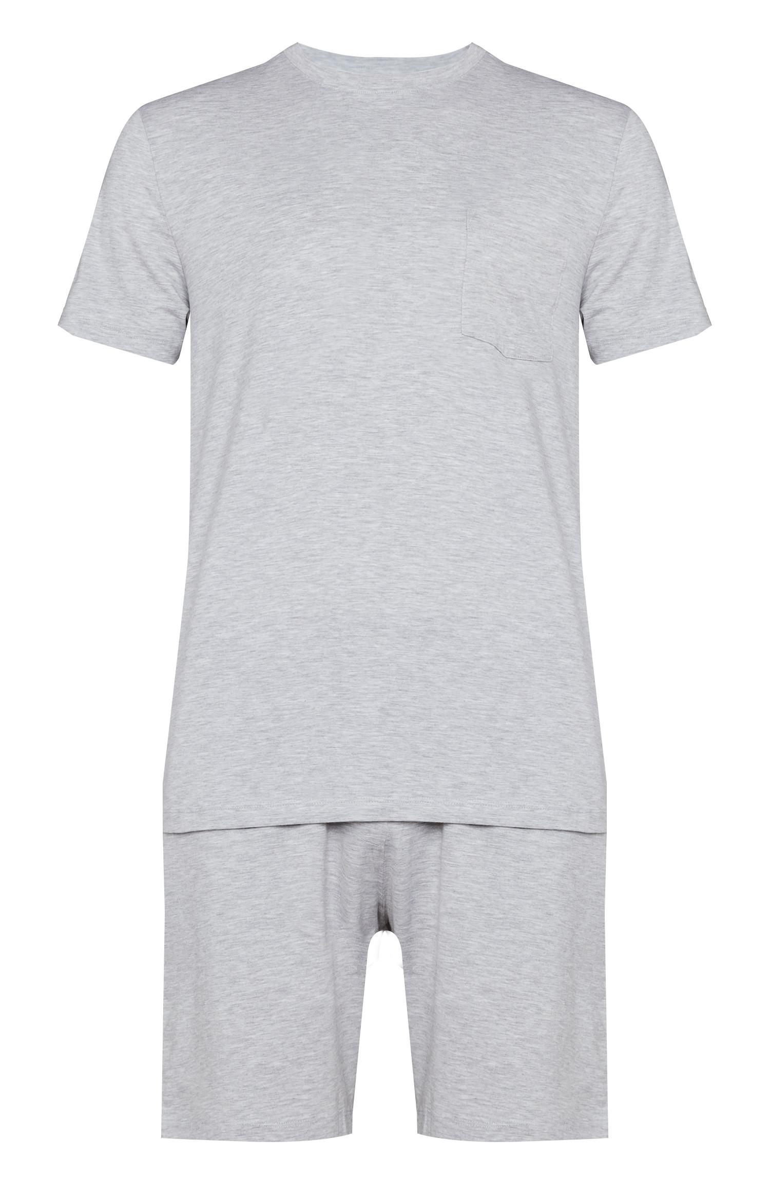 Calções e t-shirt manga curta algodão Pima cinzento