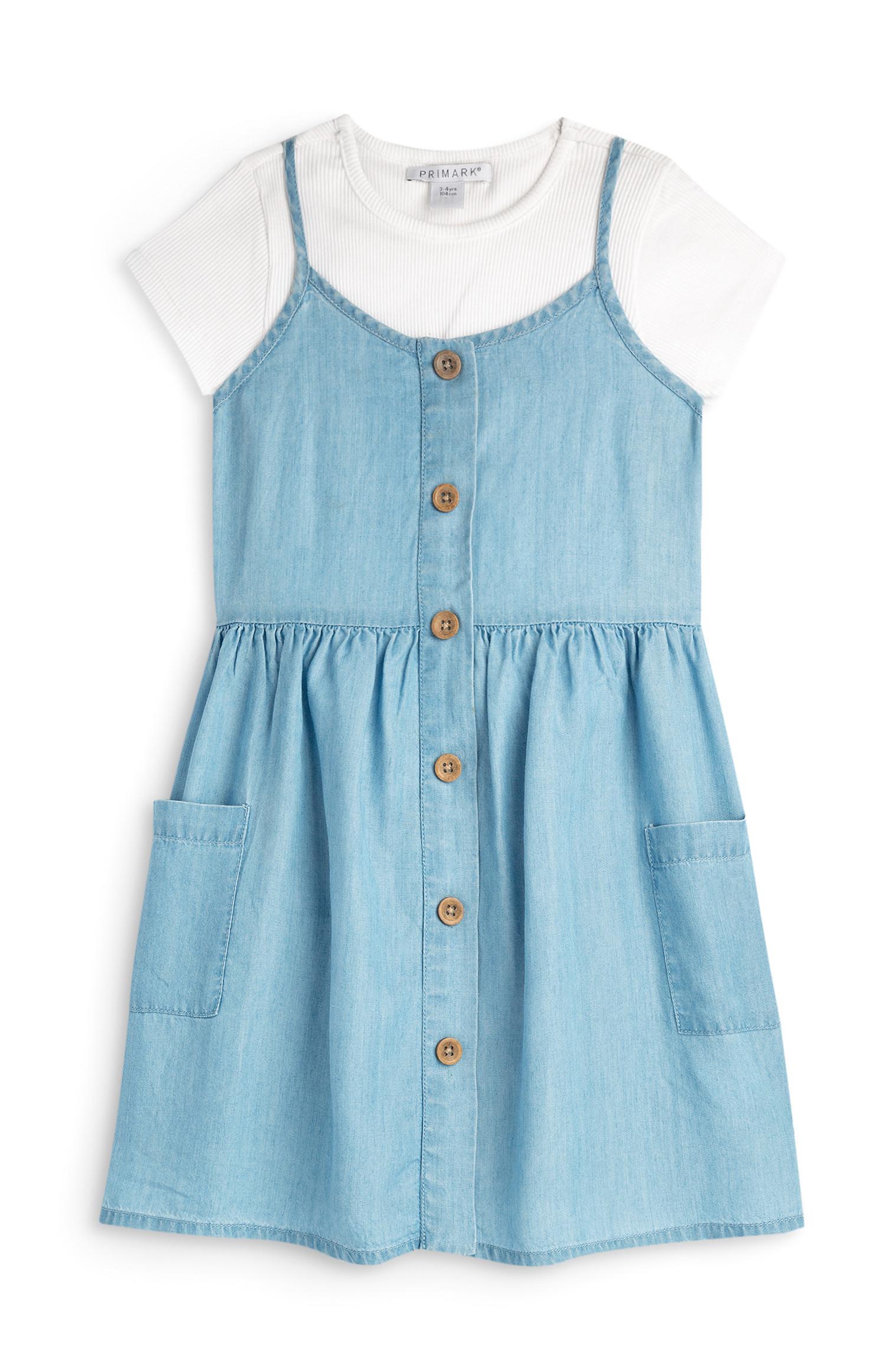 Abito in chambray 2 in 1 da bambina