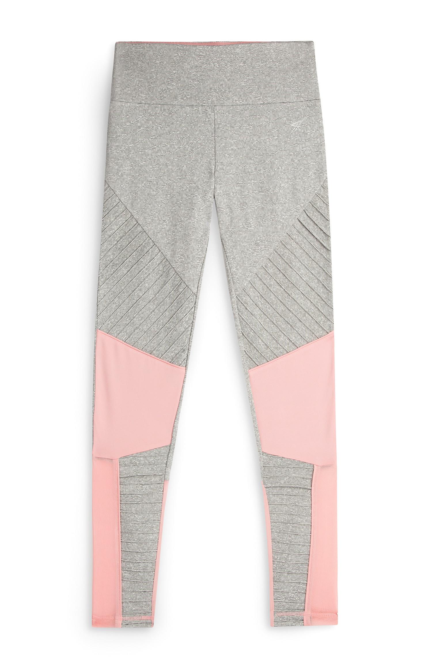 Leggings desporto conjunto coordenado cinzento/coral